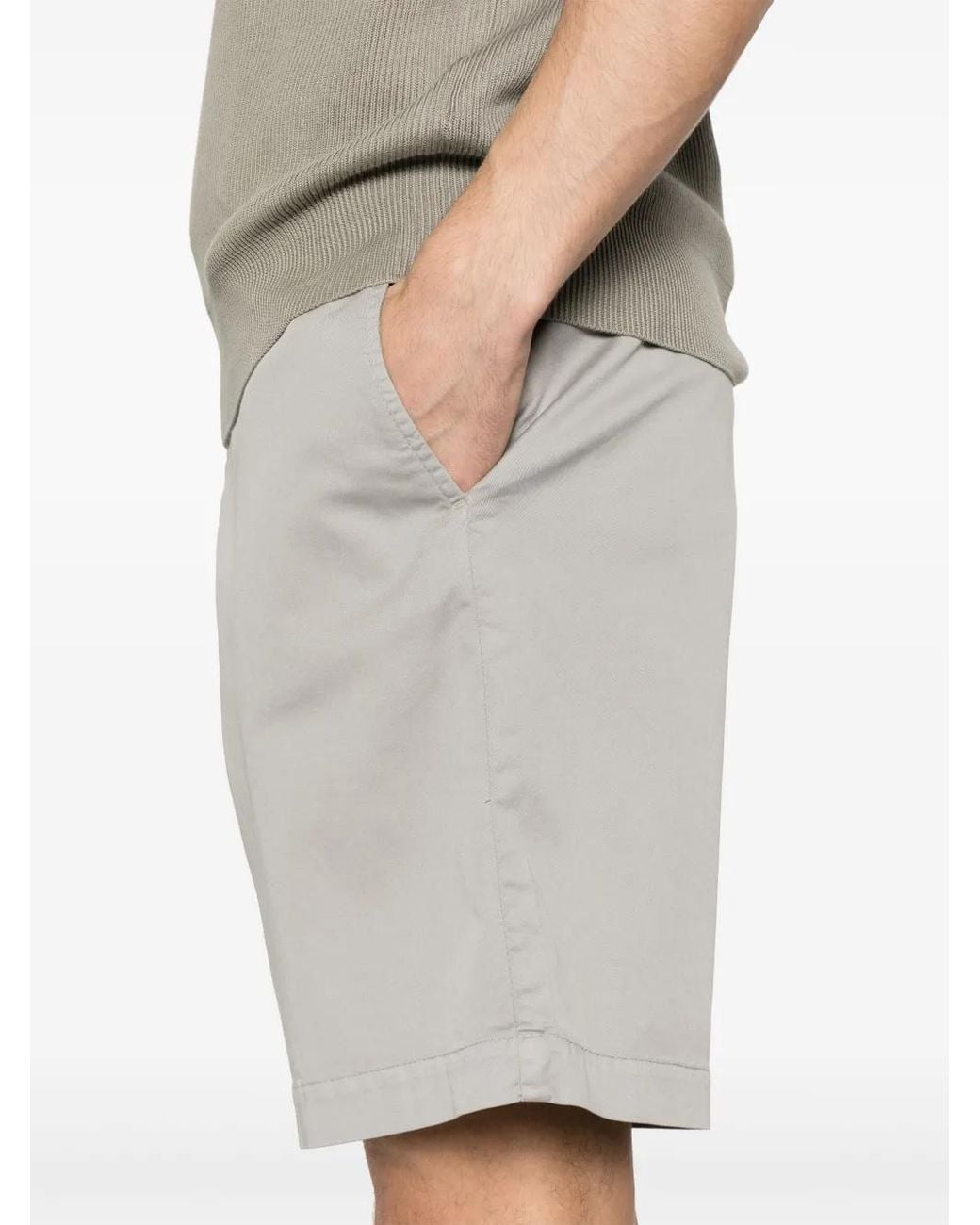 Brunello Cucinelli Gray Garment-Dyed Bermuda Shorts for men