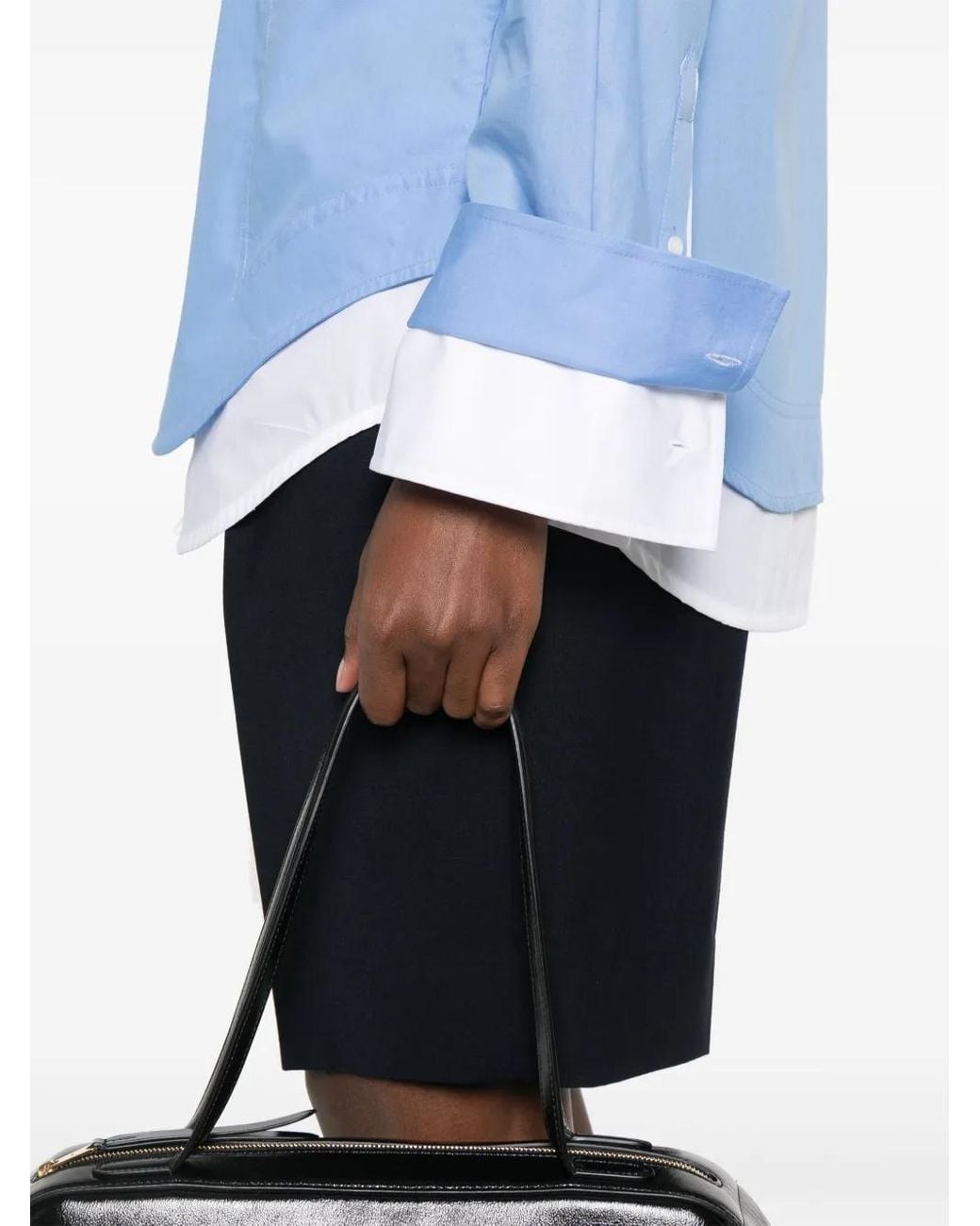 Victoria Beckham Blue Relaxed Double-Layer Shirt