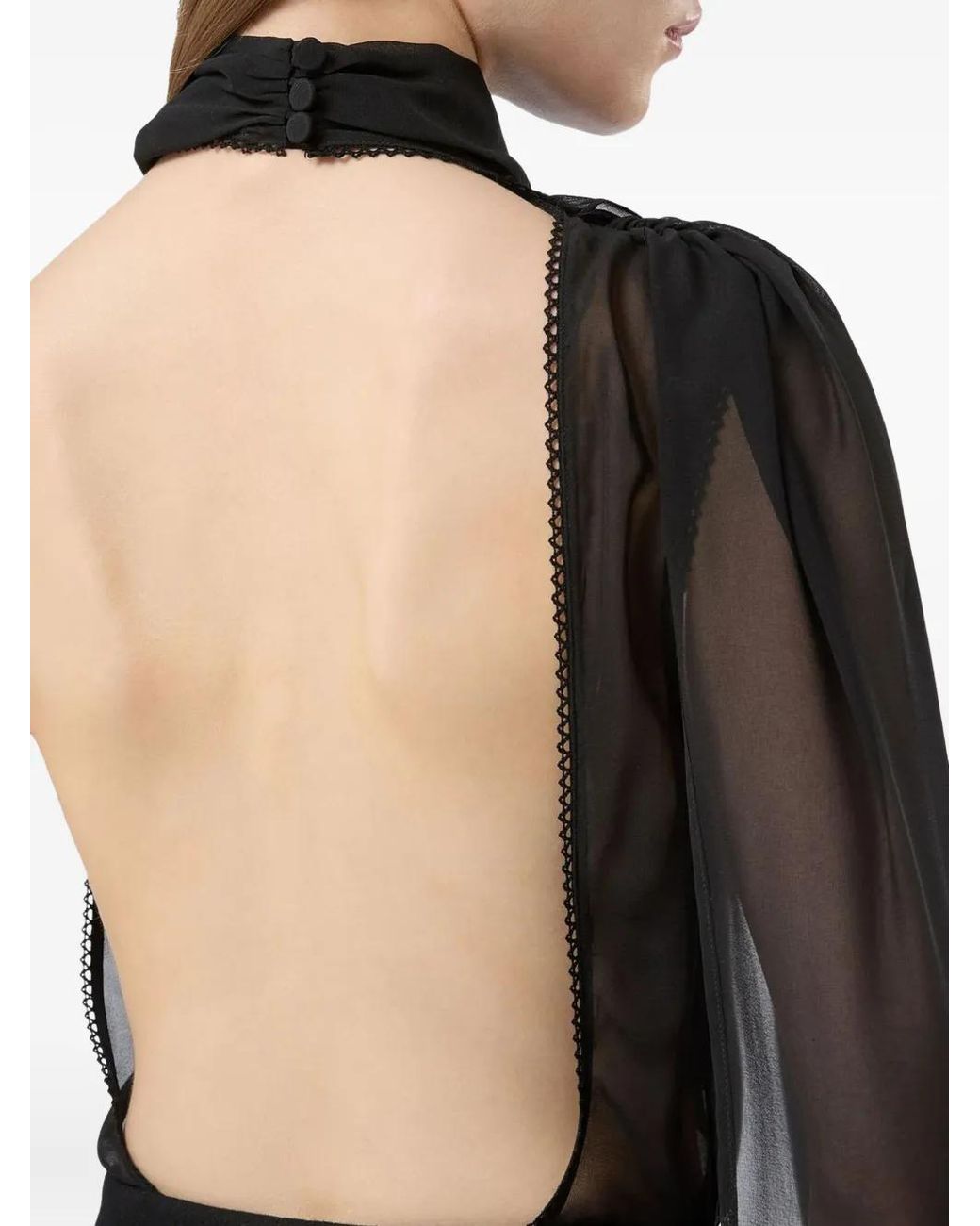 Body Con Capa Drapeada ANDAMANE de color Black