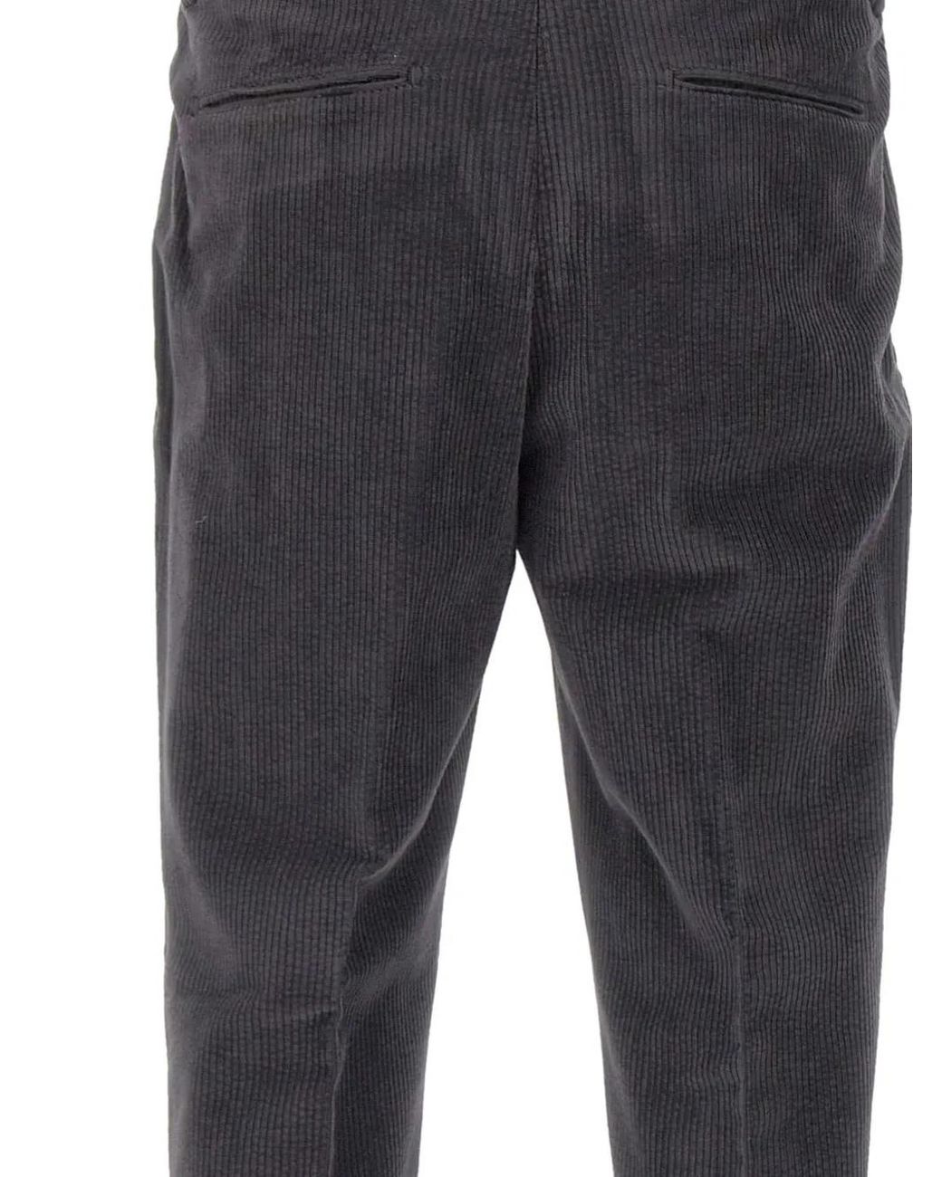 Devore Gray Corduroy Trousers for men
