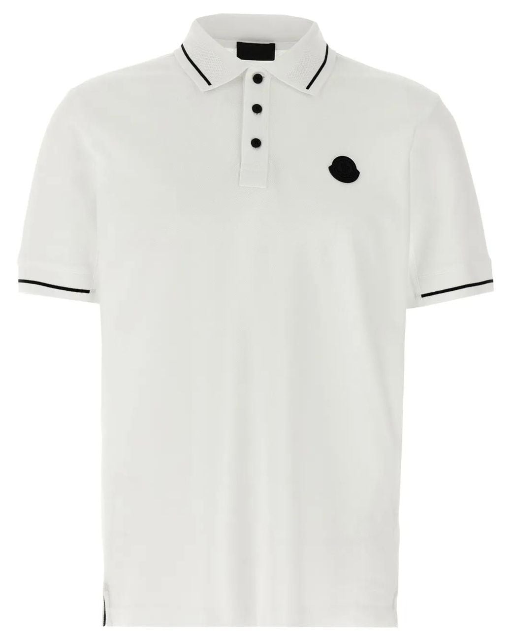 Moncler White Short Sleeves Polo Shirt for men