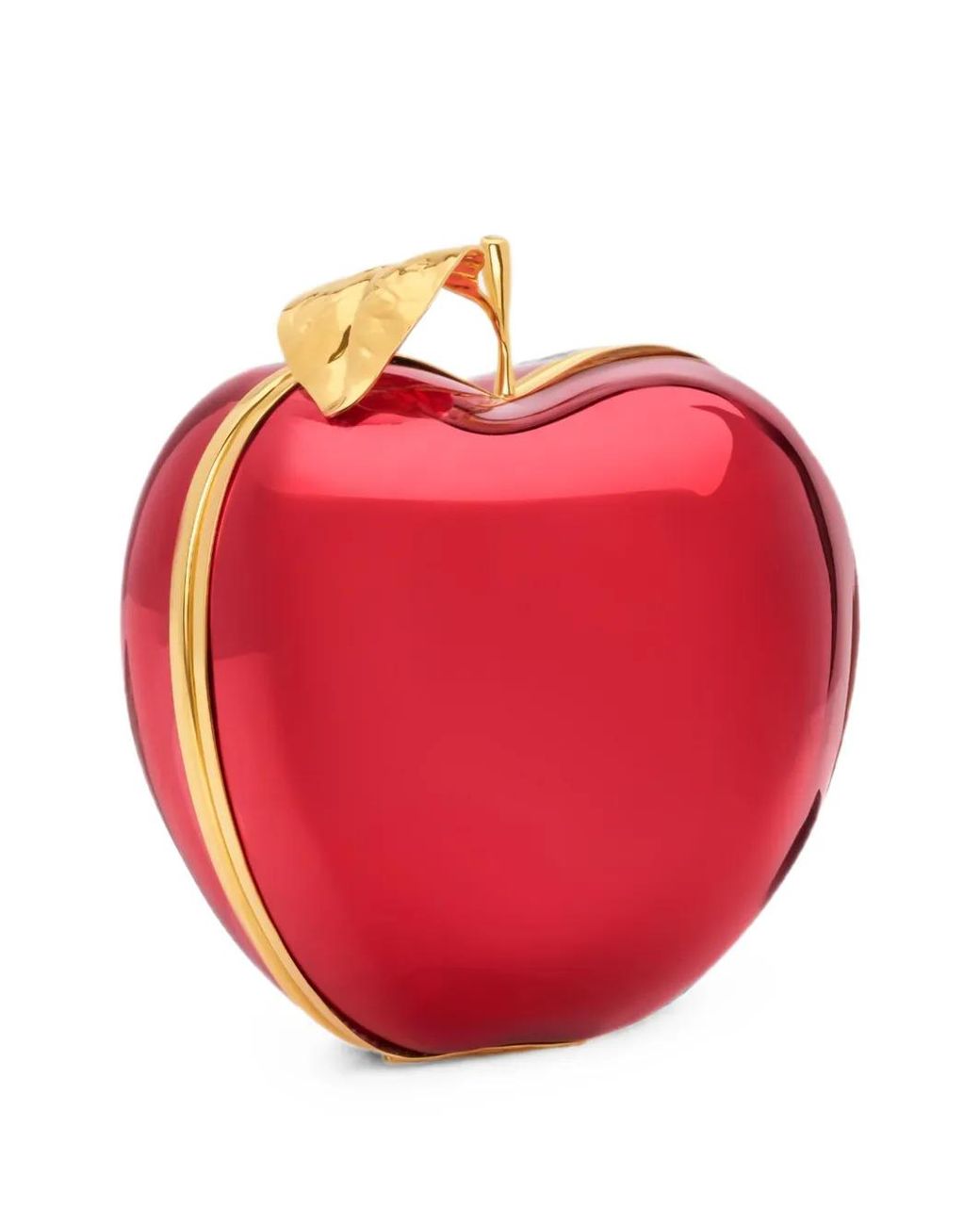 Oscar de la Renta Red Apple-Shaped Clutch Bag