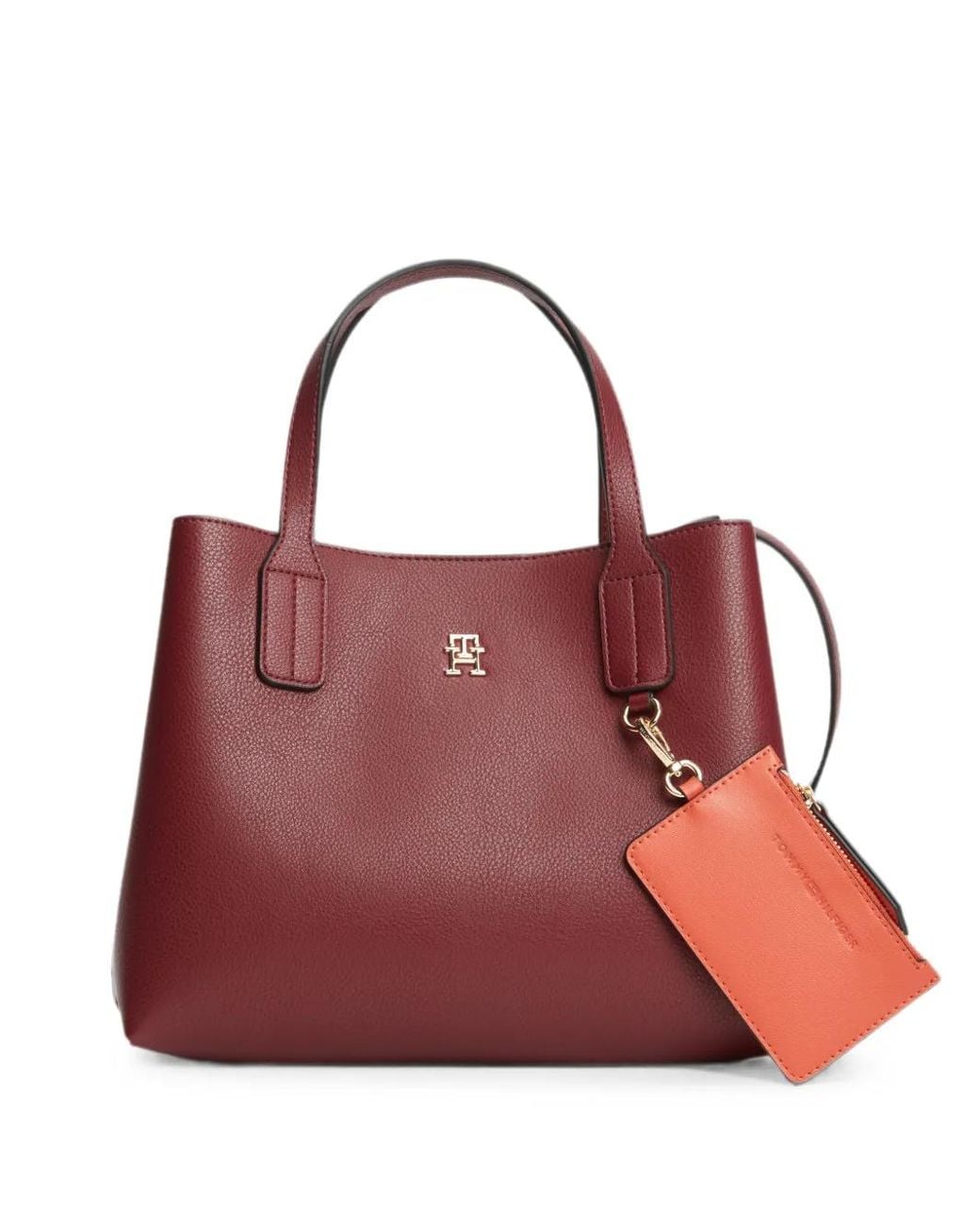 Tommy Hilfiger Red Logo-Plaque Tote Bag