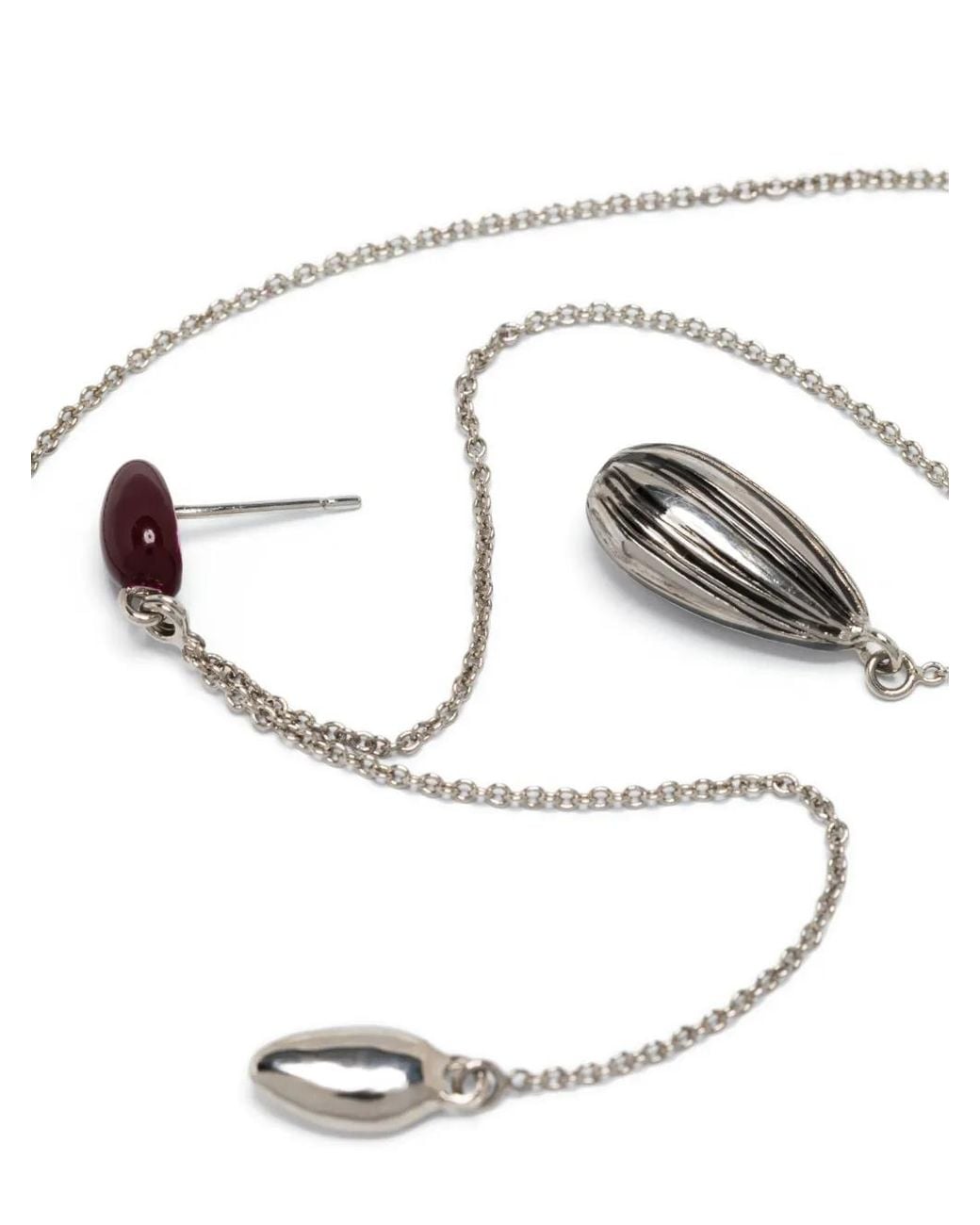 Lemaire White Bead-Embellished Drop Earrings