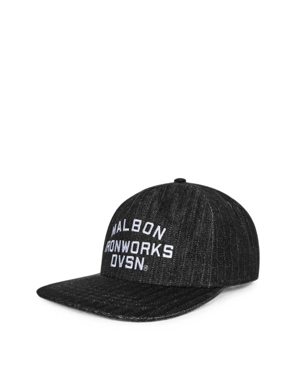 Malbon Golf Black Foreman Herringbone-Pattern Cap for men