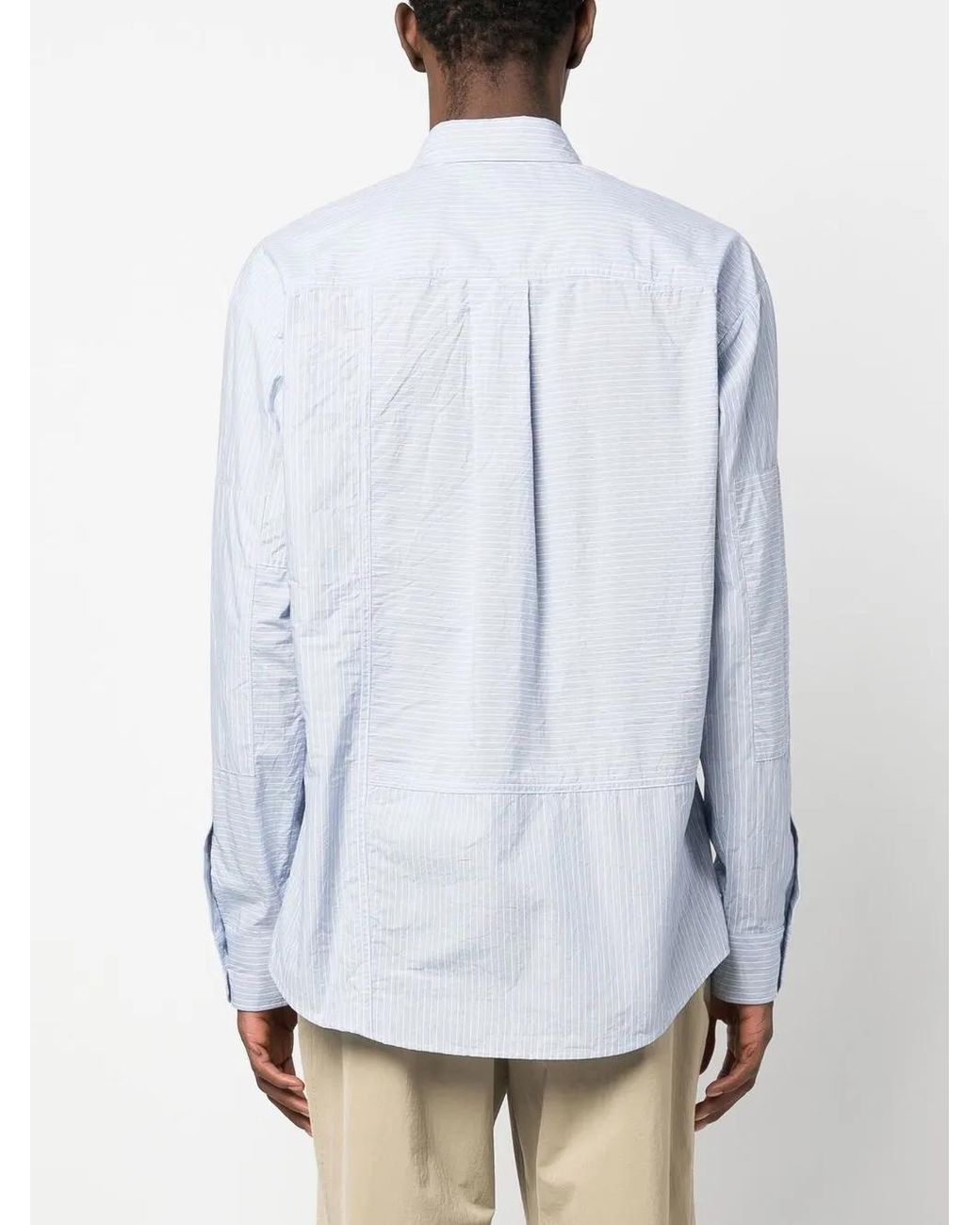 DSquared² Blue Stripe-Pattern Cotton Shirt for men