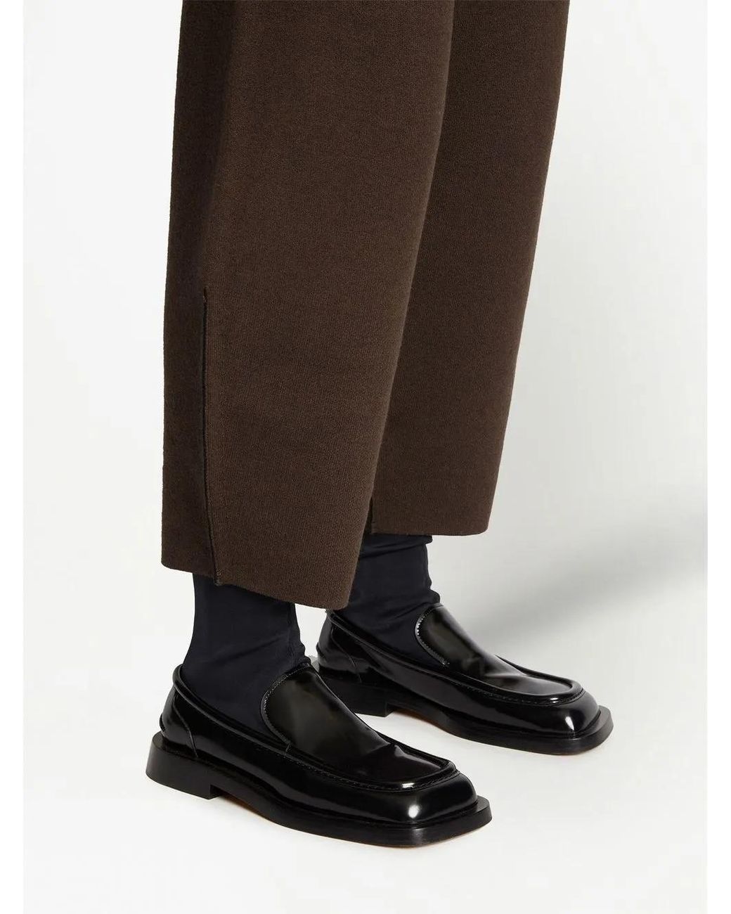 Proenza Schouler Brown Straight-Leg Knitted Trousers