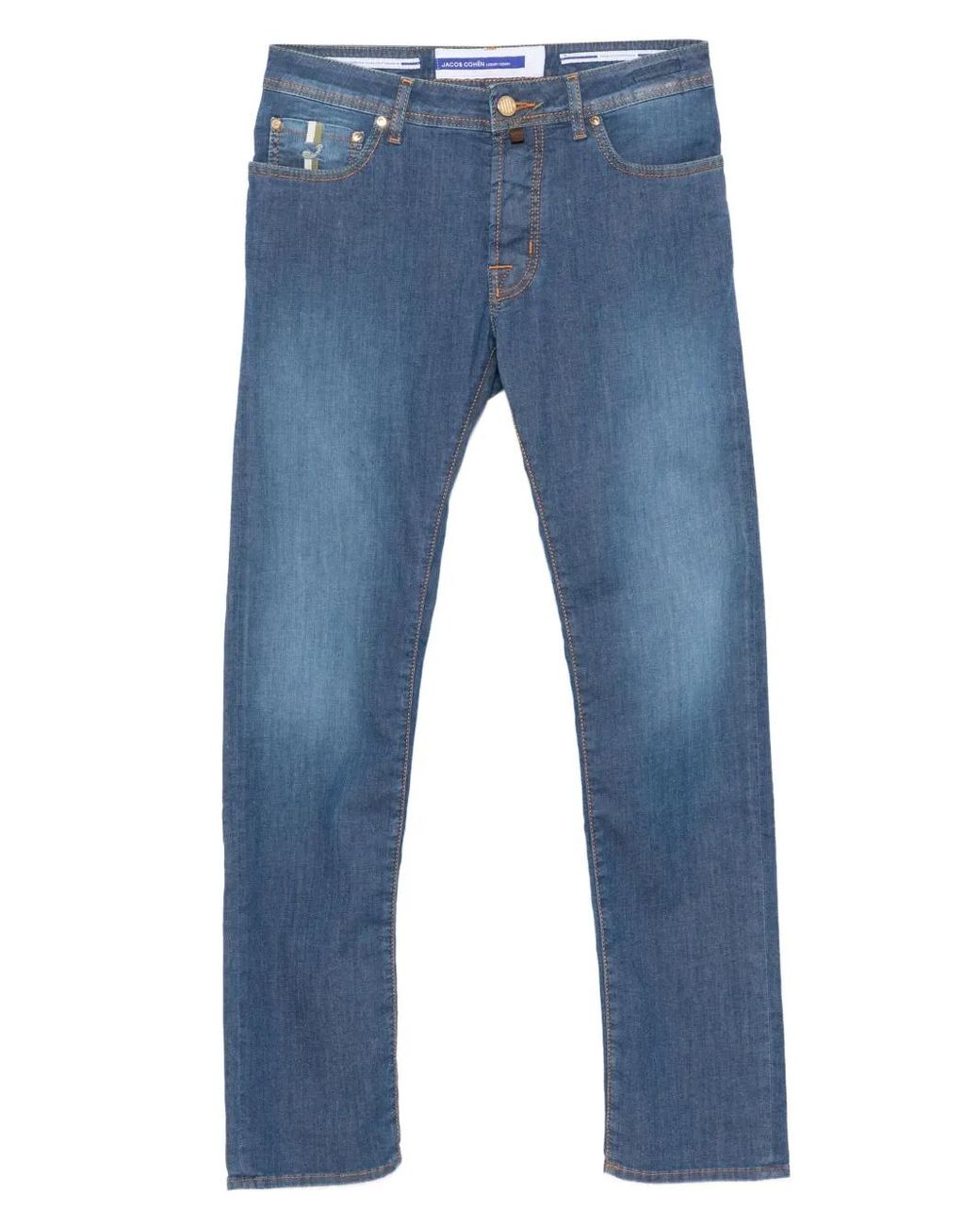 Jacob Cohen Blue Pocket-Detail Slim-Fit Jeans for men