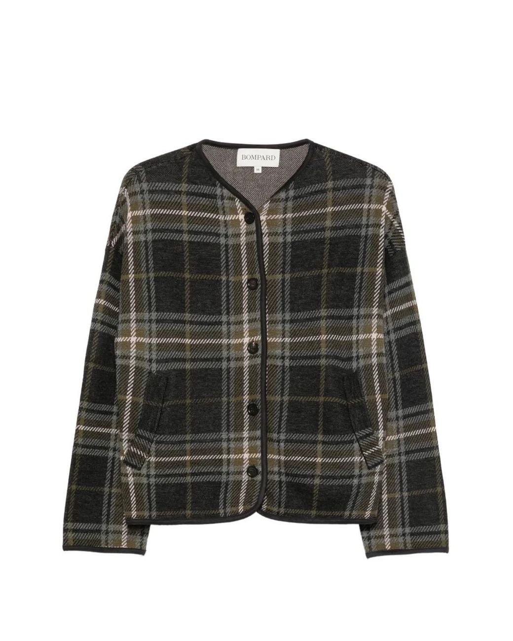 Bompard Black Tartan Jacquard Cardigan