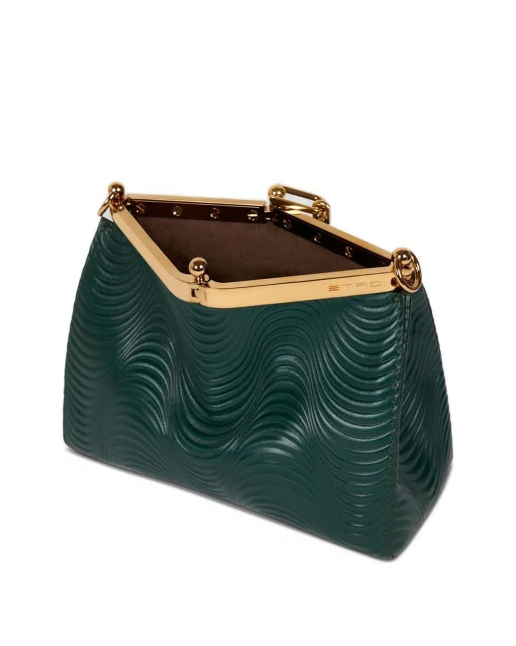 Etro Green Small Vela Bag With Wavy Motif