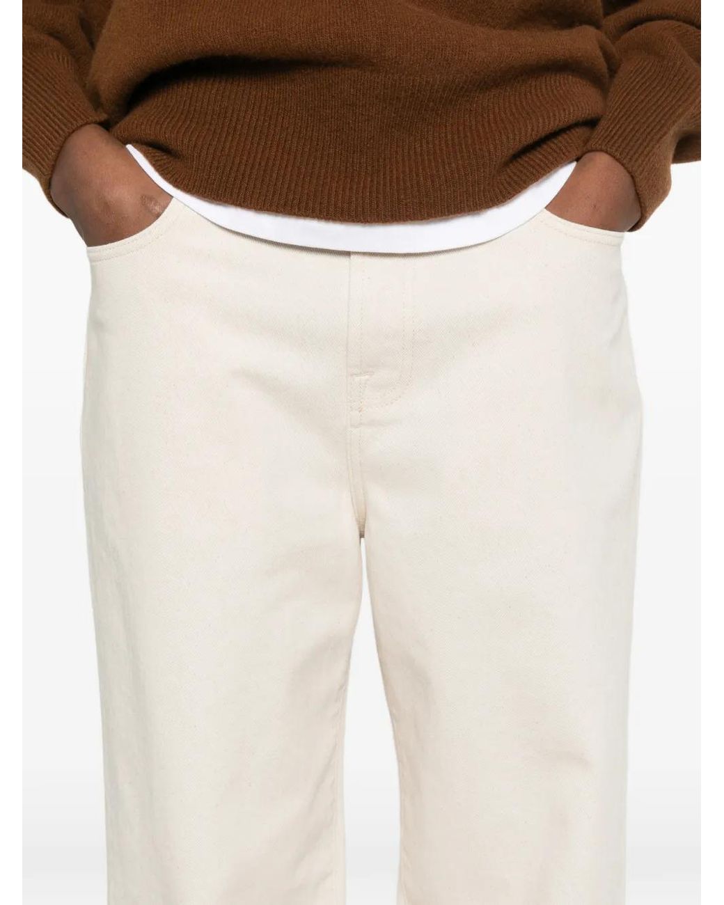 Rohe White Button-Fastening Jeans