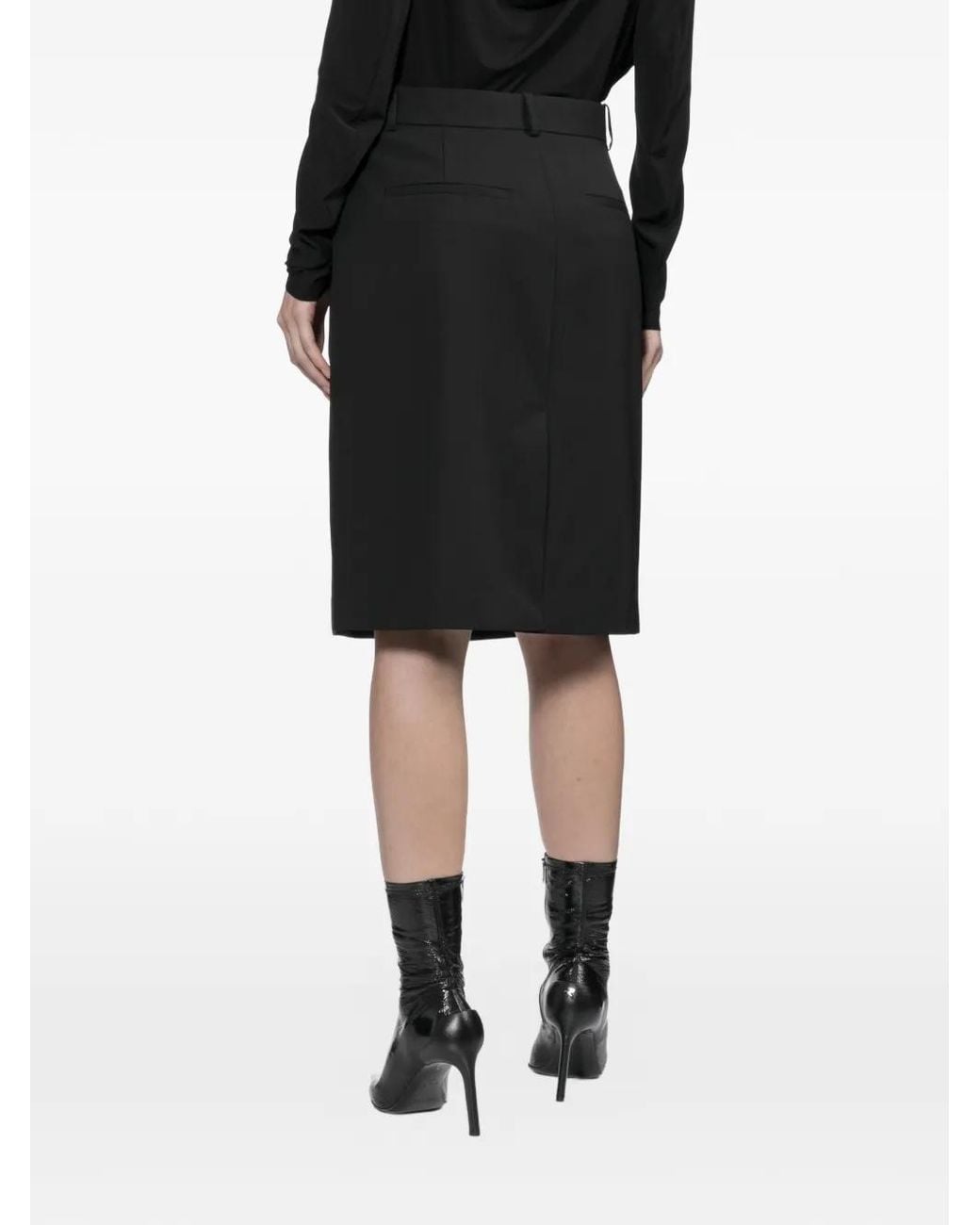 Helmut Lang Black Belted Wrap-Style Skirt