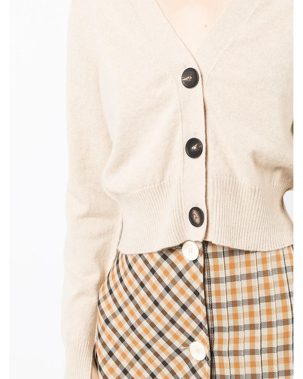 Pringle of Scotland Natural Cropped Button-Up Cardigan