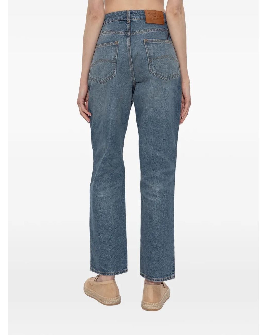 Emporio Armani Blue Pocket Cotton Straight-Leg Jeans