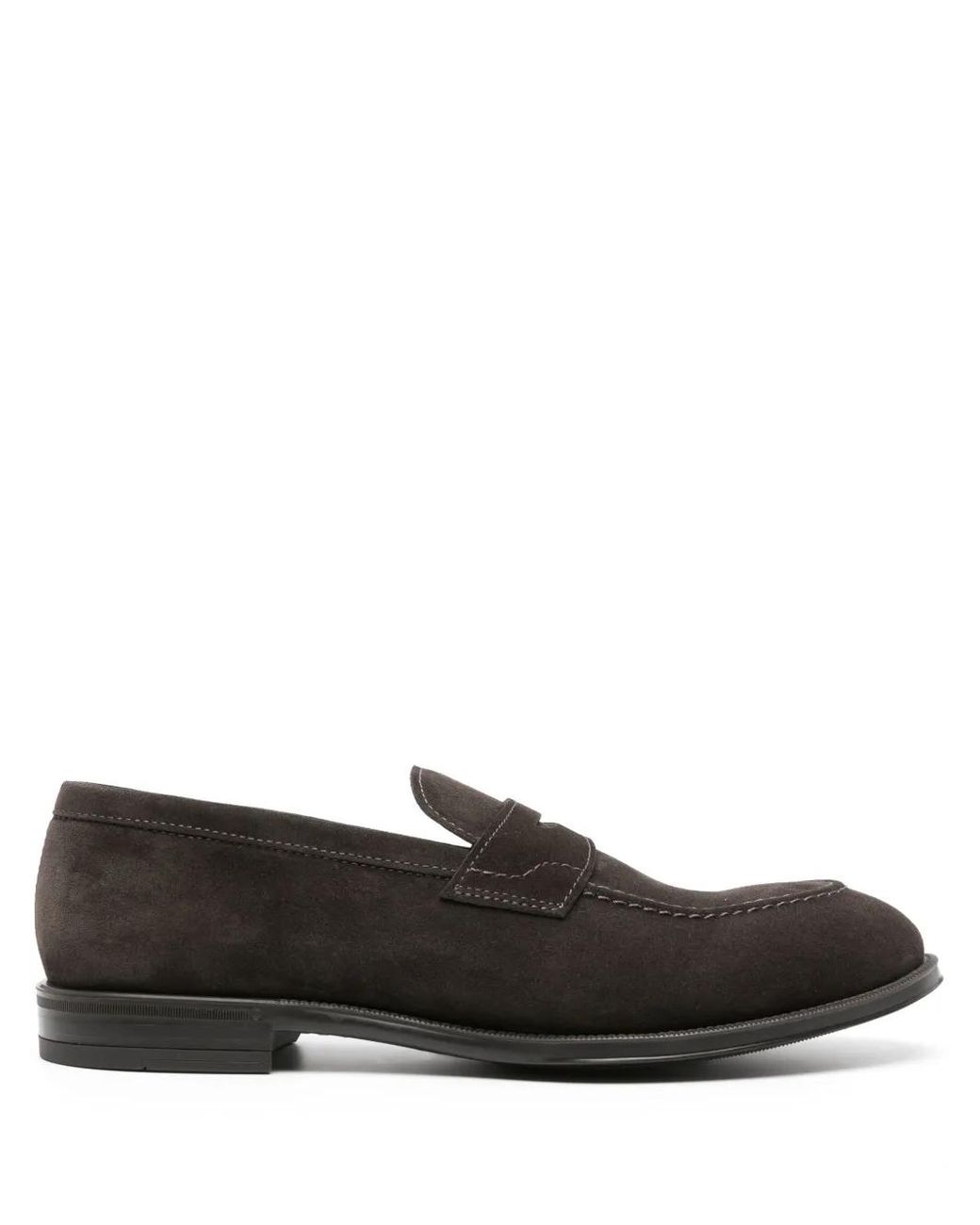 Henderson Black Suede Penny-Slot Loafers for men