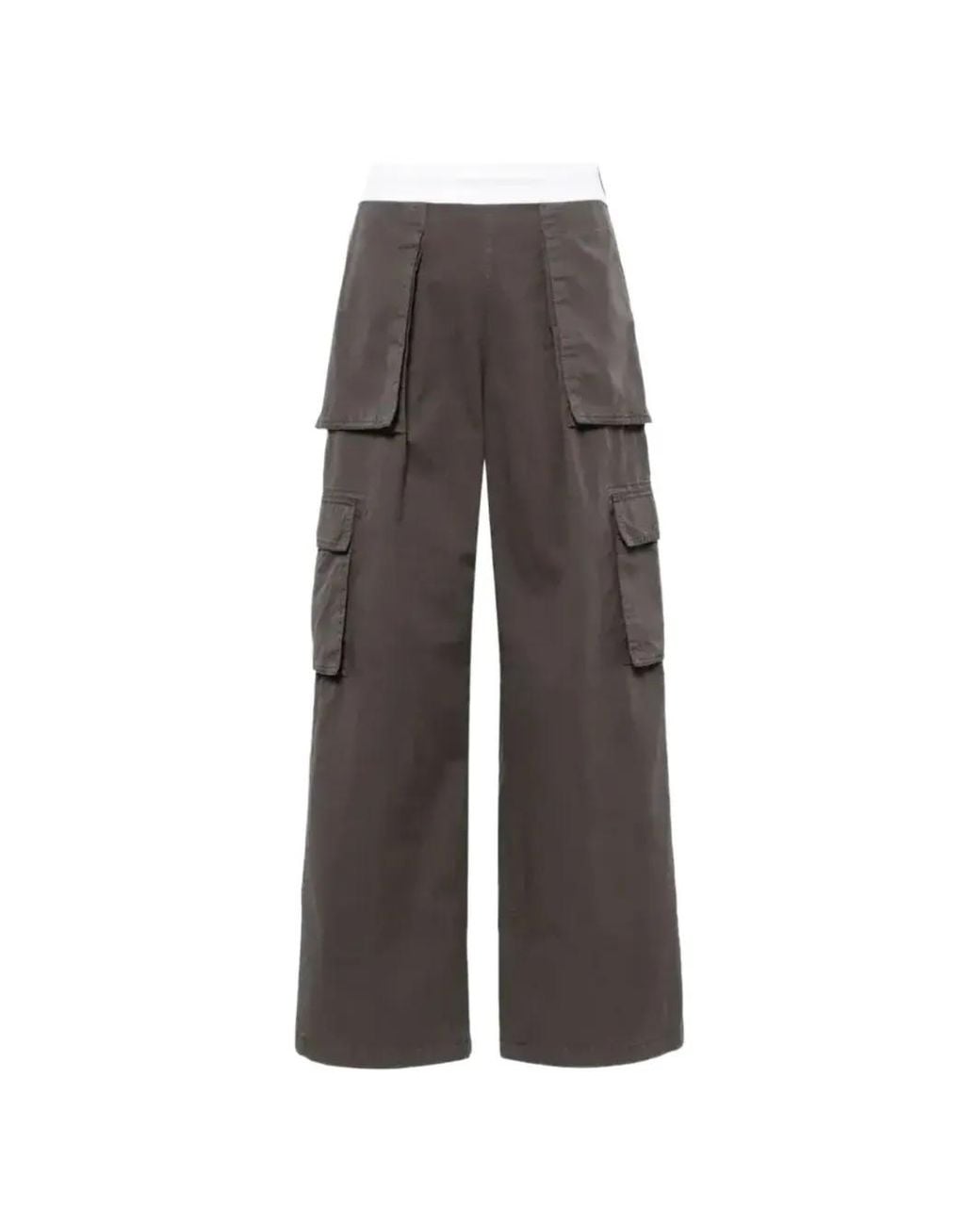 Alexander Wang Gray Wide-Leg Cargo Pants