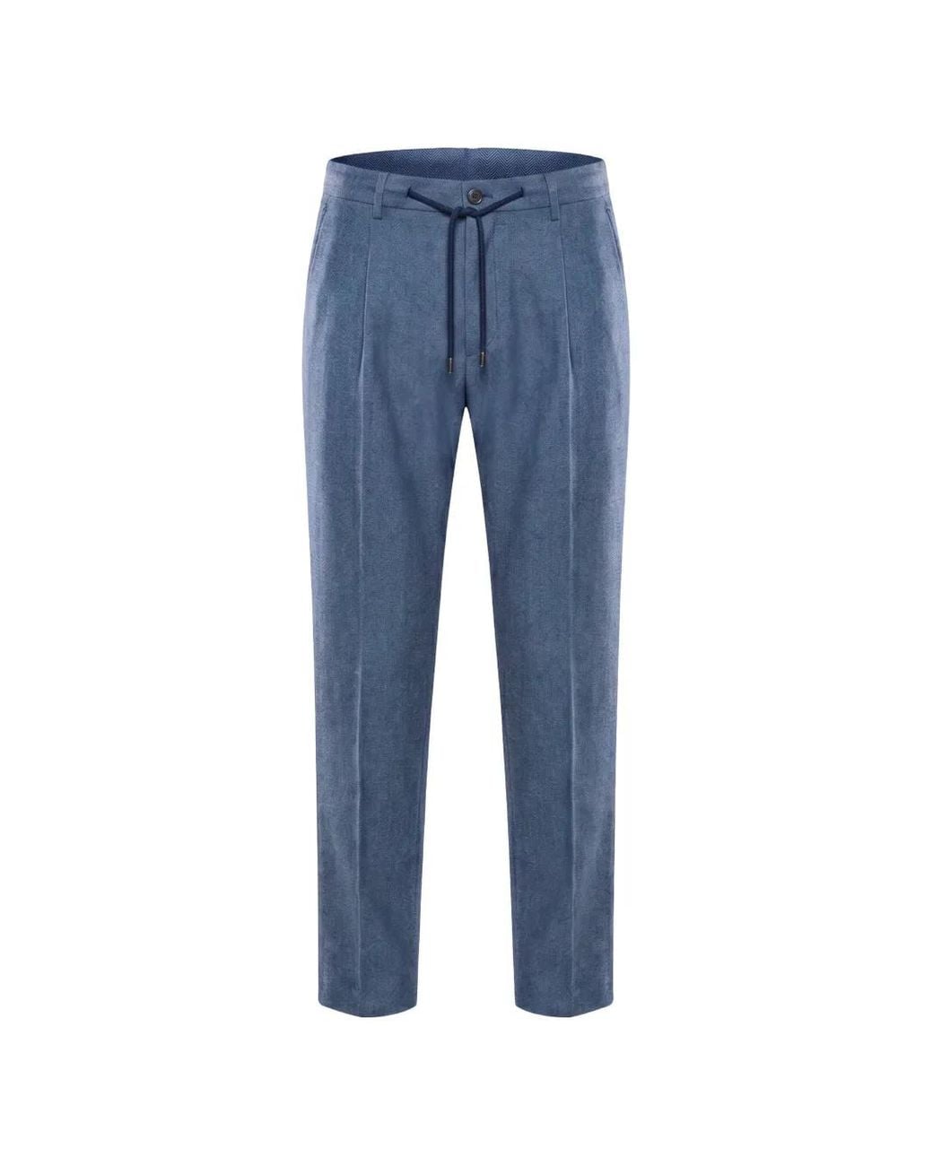 Moorer Blue Anton Drawstring-Waist Trousers for men