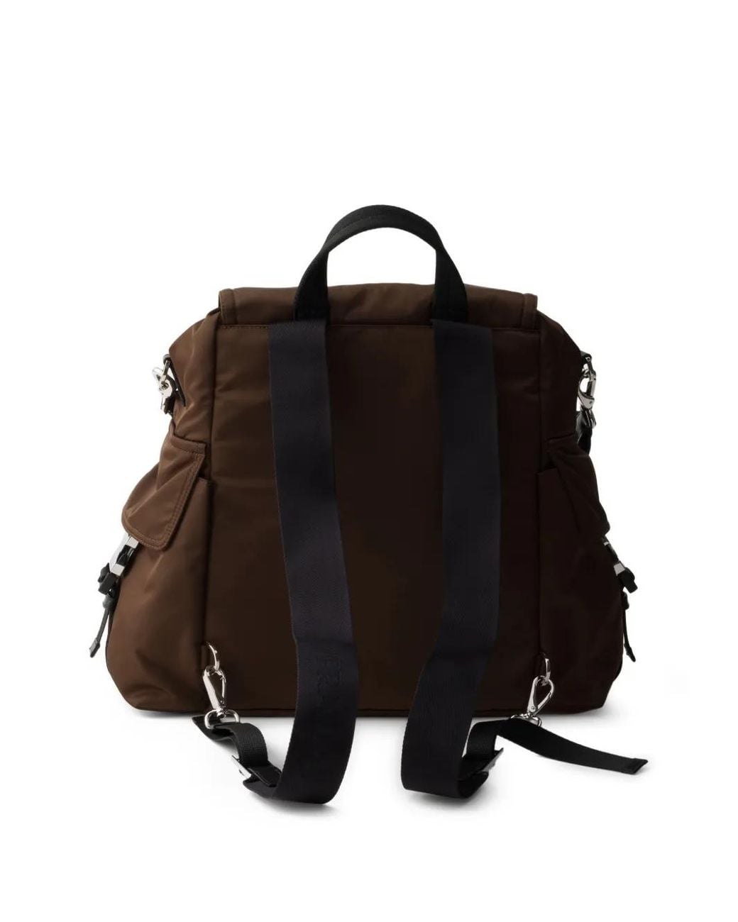 Prada Black Explore Re-Nylon And Leather Backpack for men