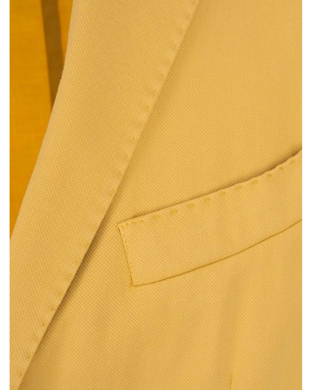 RUSSO CAPRI Yellow Oxford Button Blazer for men
