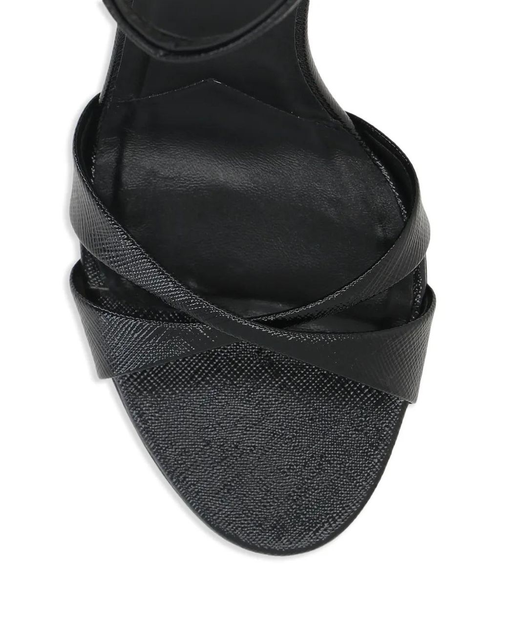Prada Black Criss-Cross Strap Sandals