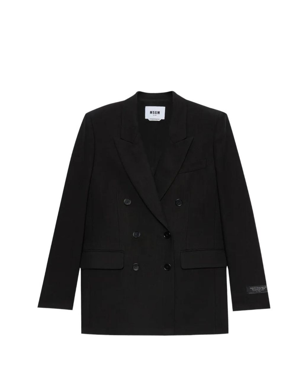 MSGM Black Double-Breasted Blazer