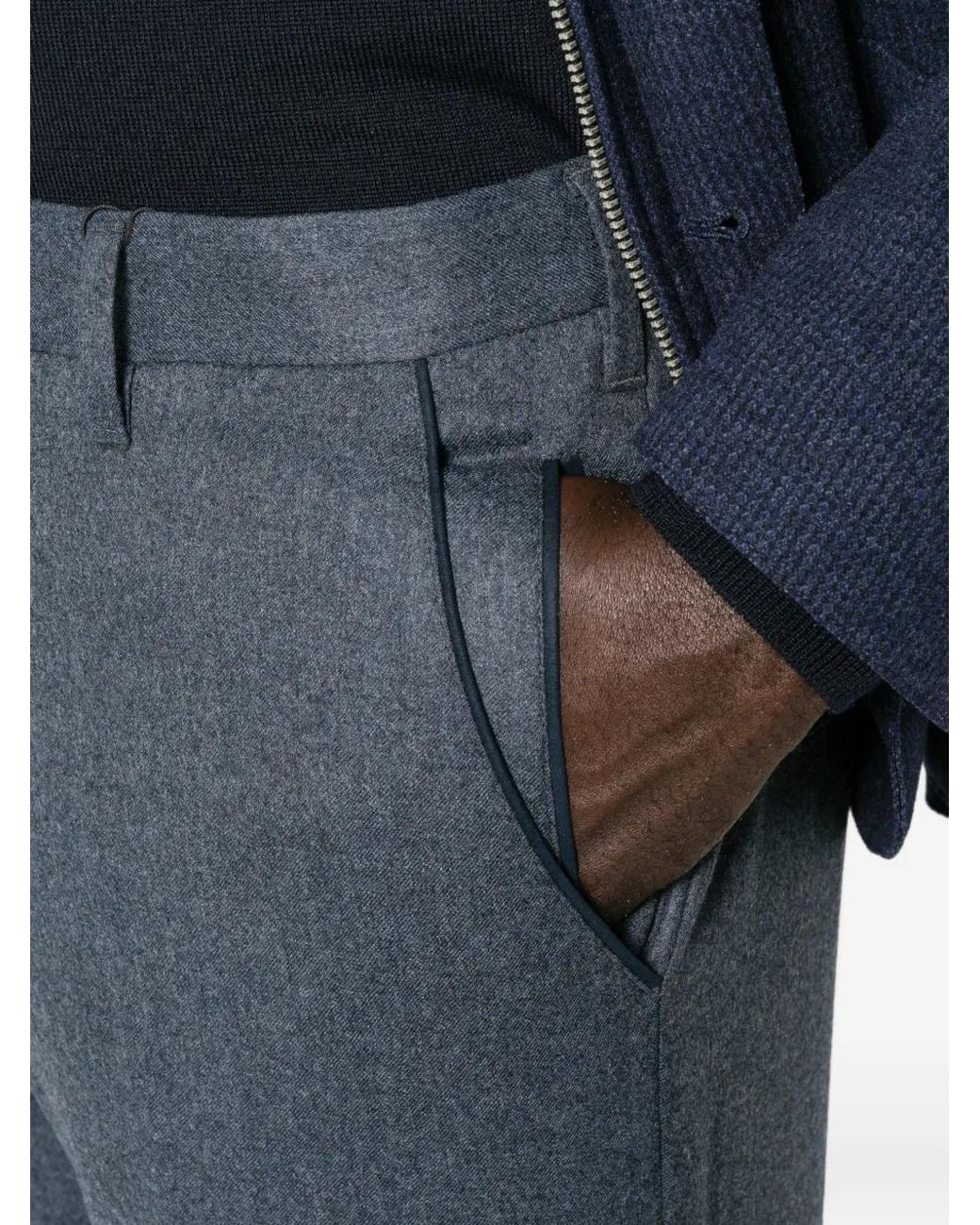 Corneliani Broek Met Afwerking in het Blue voor heren