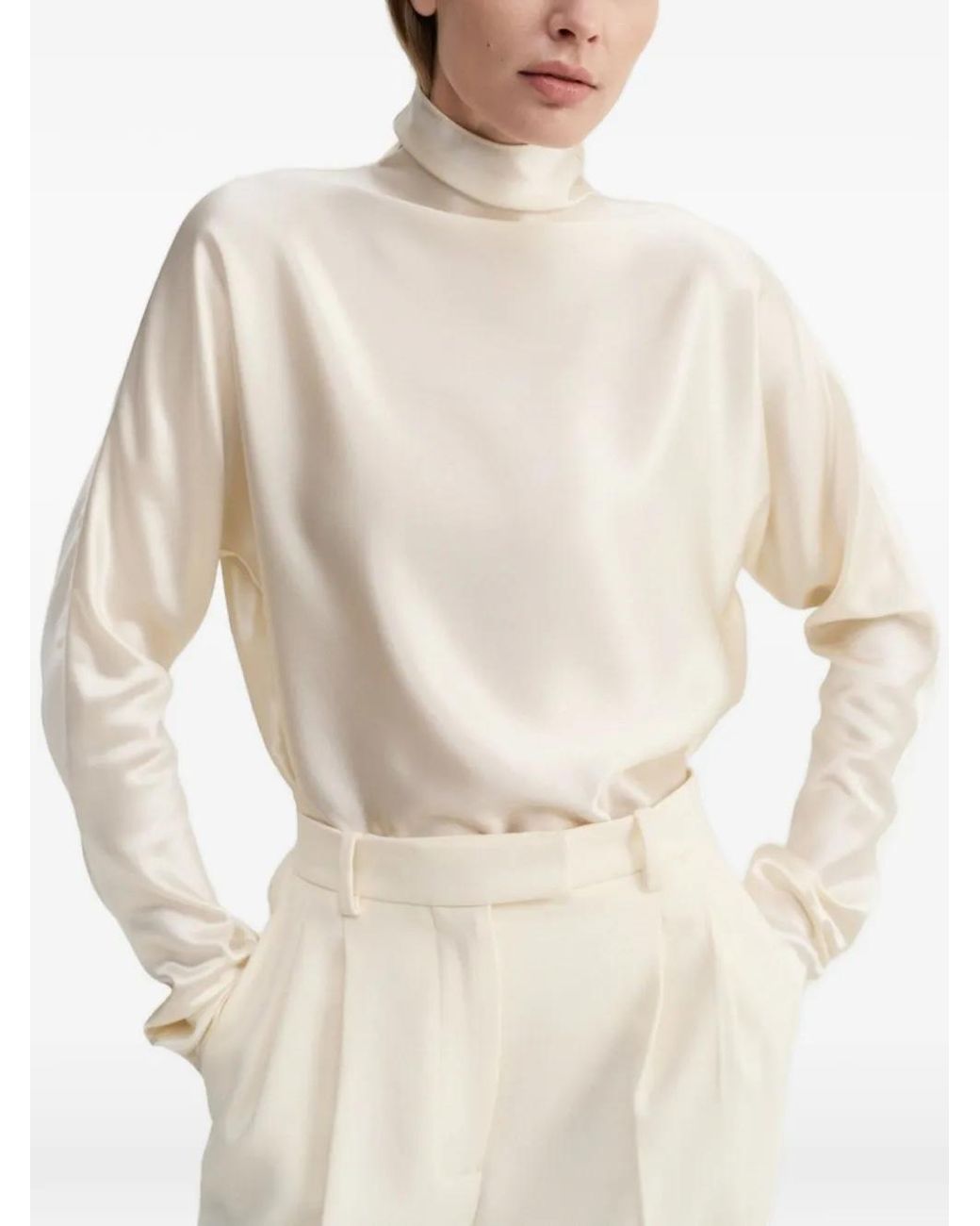 Almada Label White Maddy High-Neck Shirt