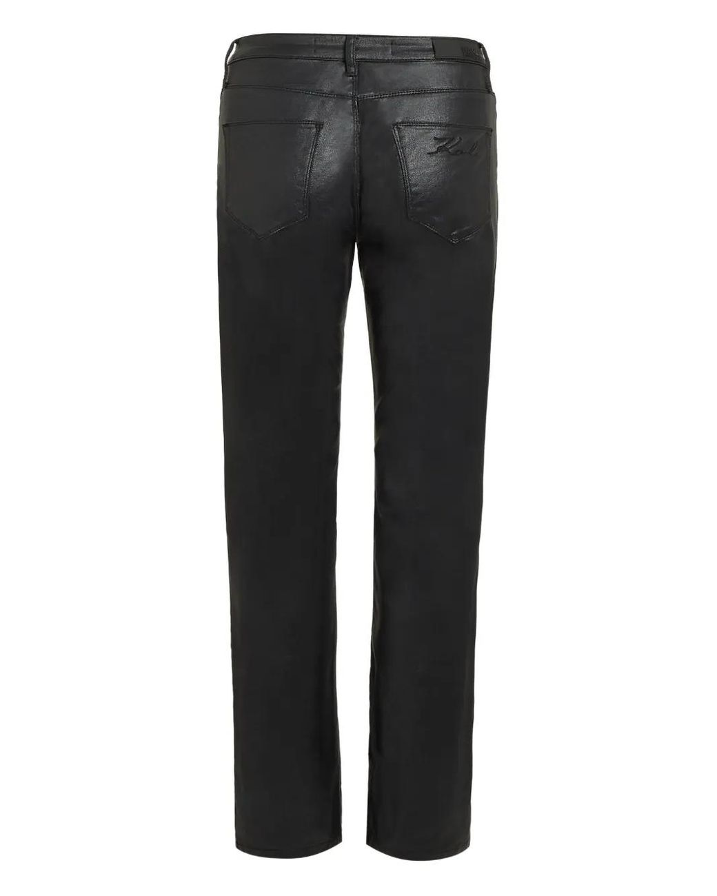 Karl Lagerfeld Black Mid-Rise Button-Fastening Straight Jeans