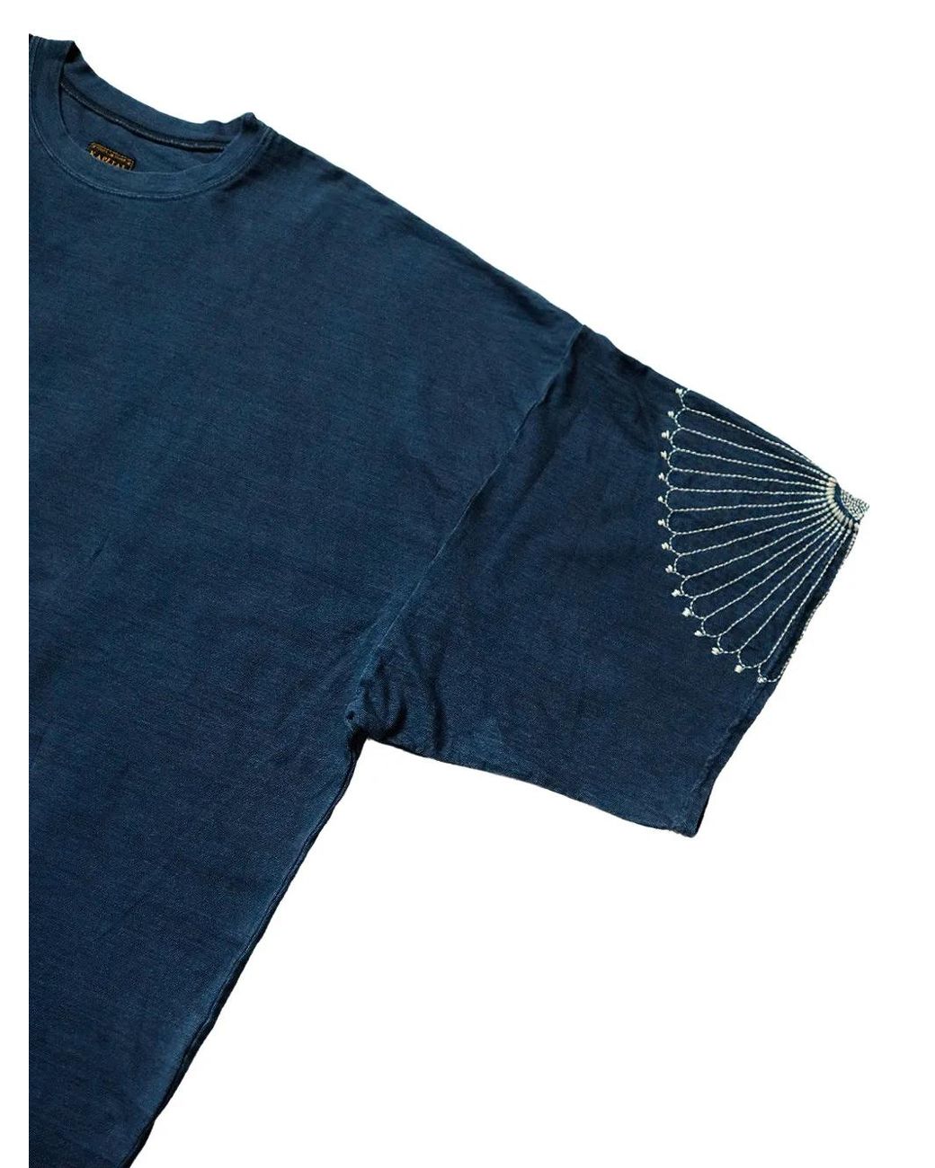 Kapital Blue Embroidery Oversized T-Shirt for men
