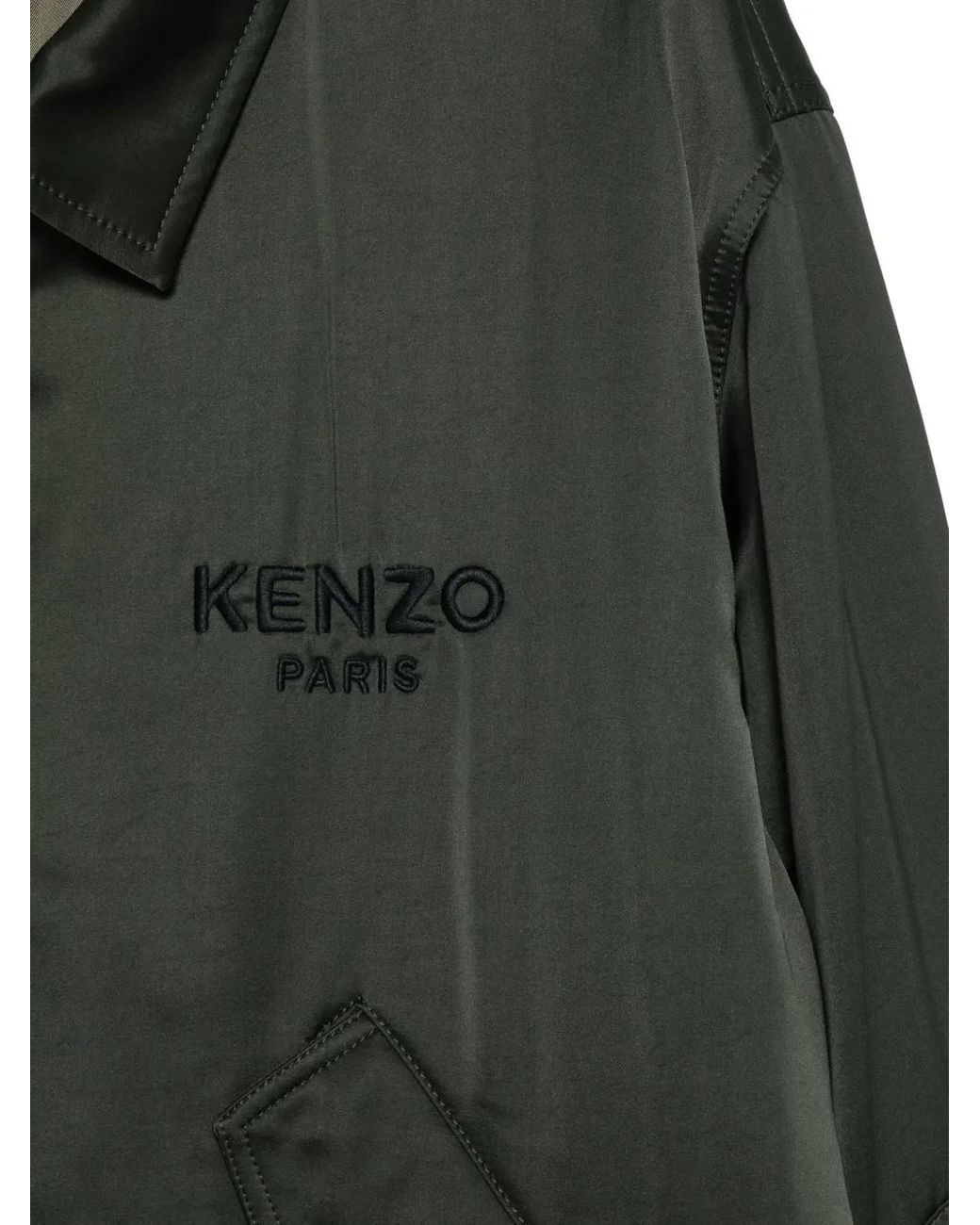 KENZO Green Jacket With Embroidery for men