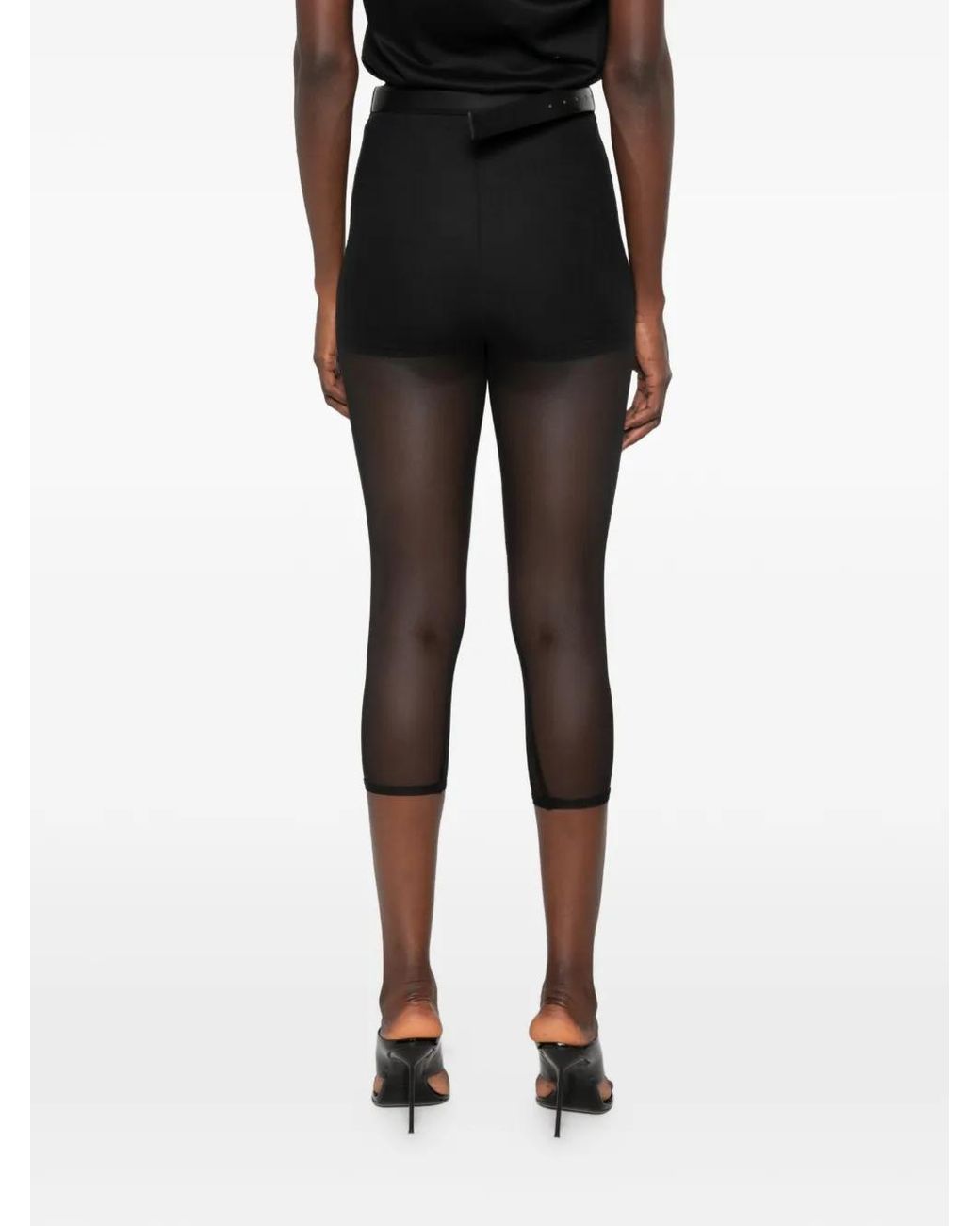 Vestiaire d'un Oiseau Libre Black Belted Mesh Trousers