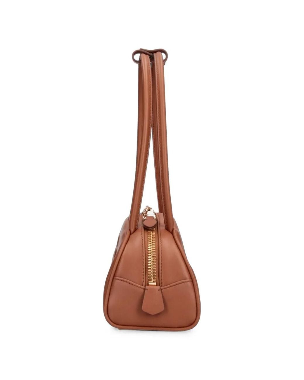 Miu Miu Brown Logo-Embossed Leather Shoulder Bag