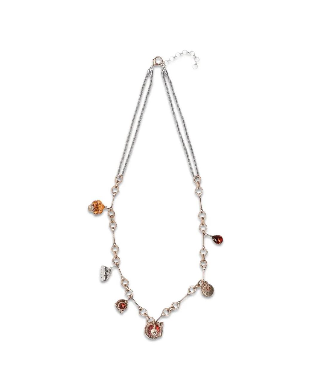 Weekend by Maxmara White Charm-Detail Chain Necklace