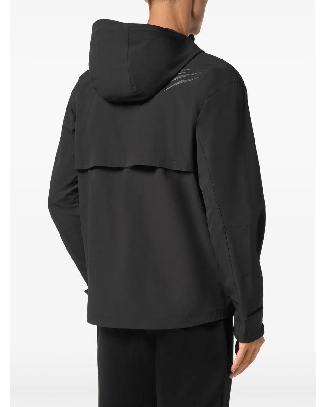 Philipp Plein Black K-Way Hoodie for men