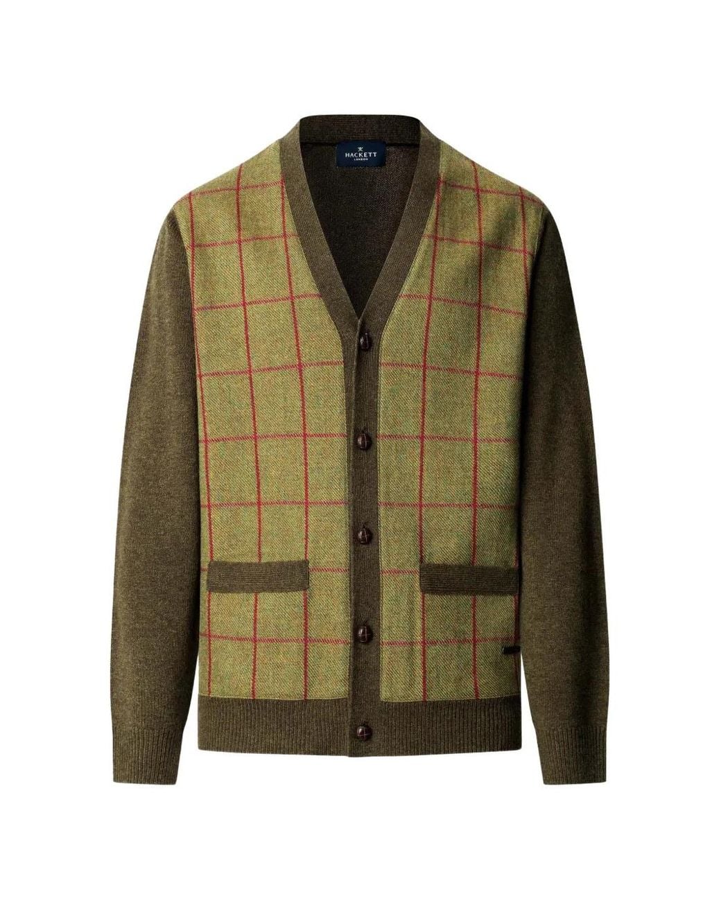 Hackett Green V-Neck Cardigan for men