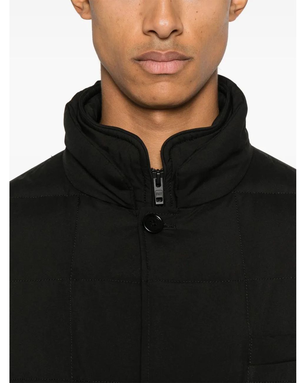 Fay Black Double-Front Jacket for men