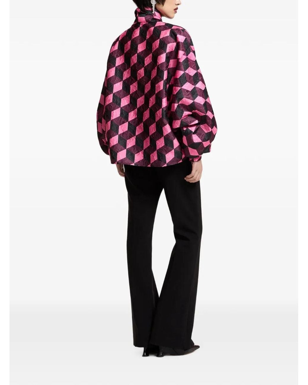 Essentiel Antwerp Red Komo Pussy-Bow Puff-Sleeved Blouse