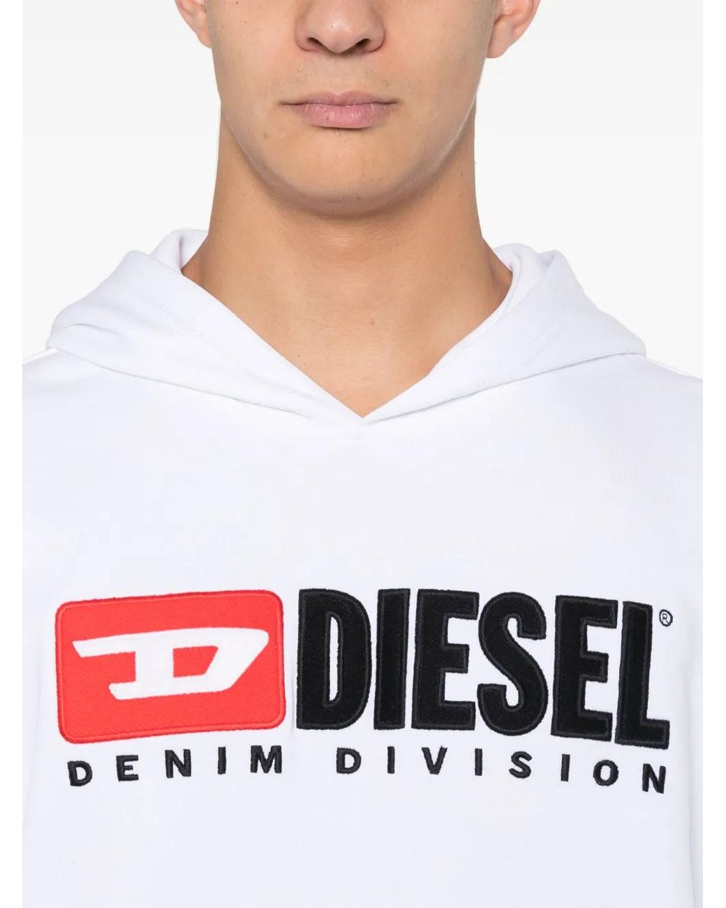 DIESEL White S-Boxt Hoodie for men