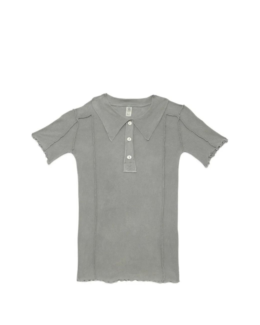 Baserange Omato Geribbeld Poloshirt in het Gray