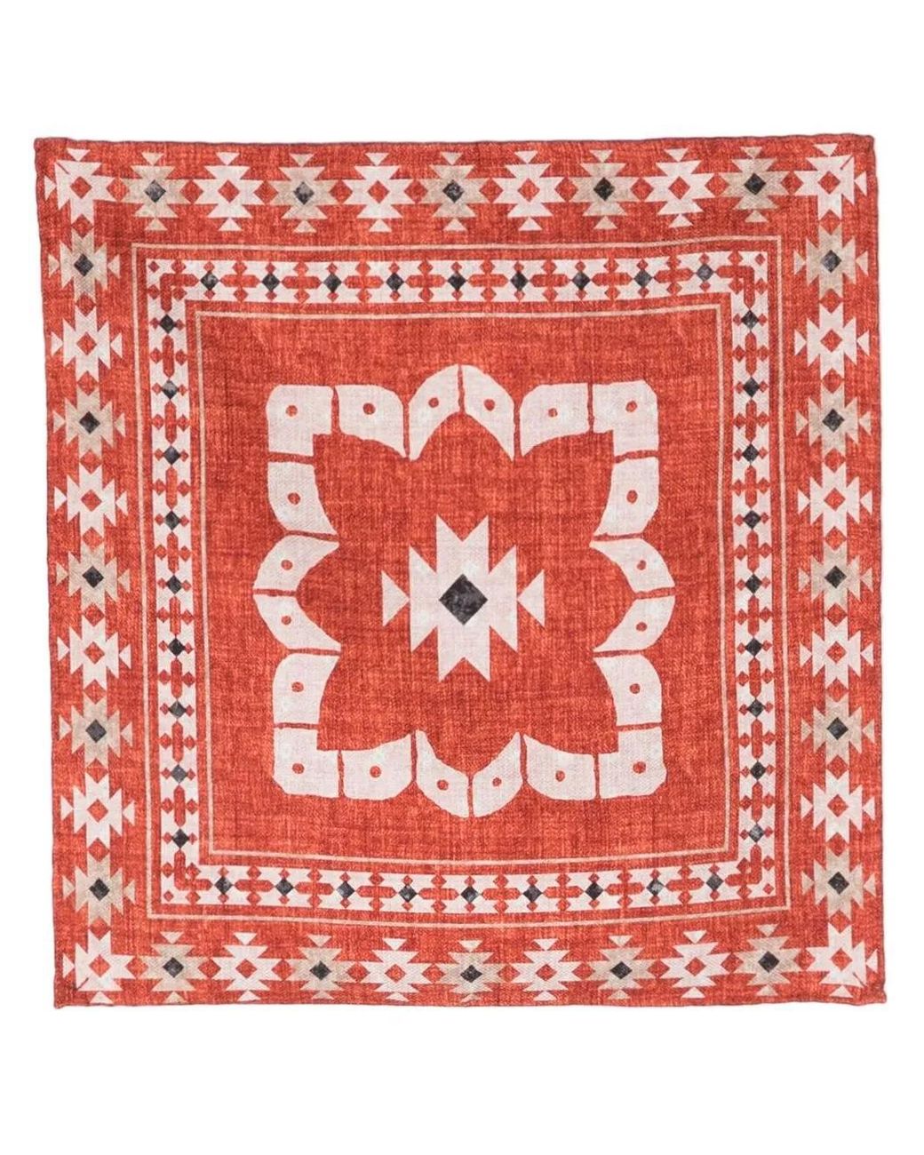 Brunello Cucinelli Red Graphic-Print Pocket Square for men