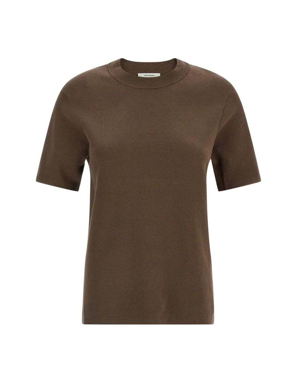 Entire studios Brown Mercerized Crew Neck T-Shirt