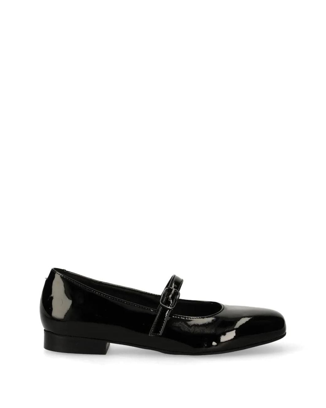Altercore Black Kalida Square-Toe Ballet Flats