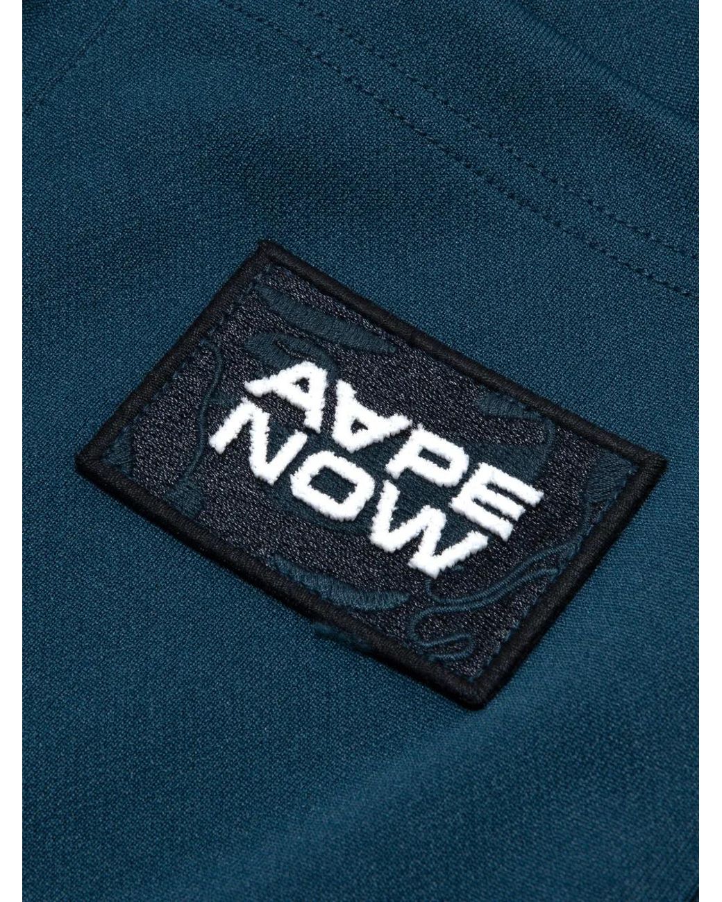 Aape By A Bathing Ape Blue Logo-Tape Track Shorts for men