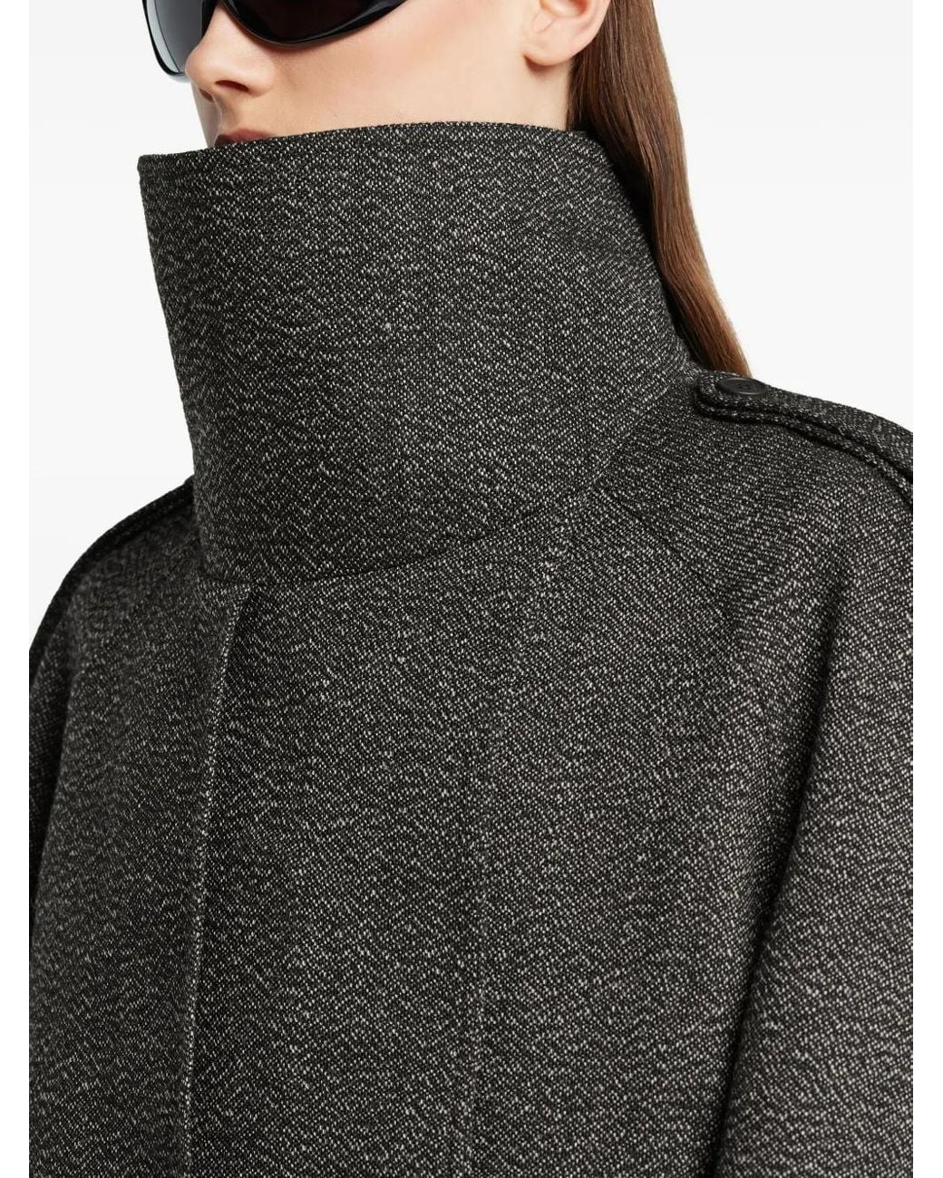 Courreges Black Oversized-Collar Cropped Jacket