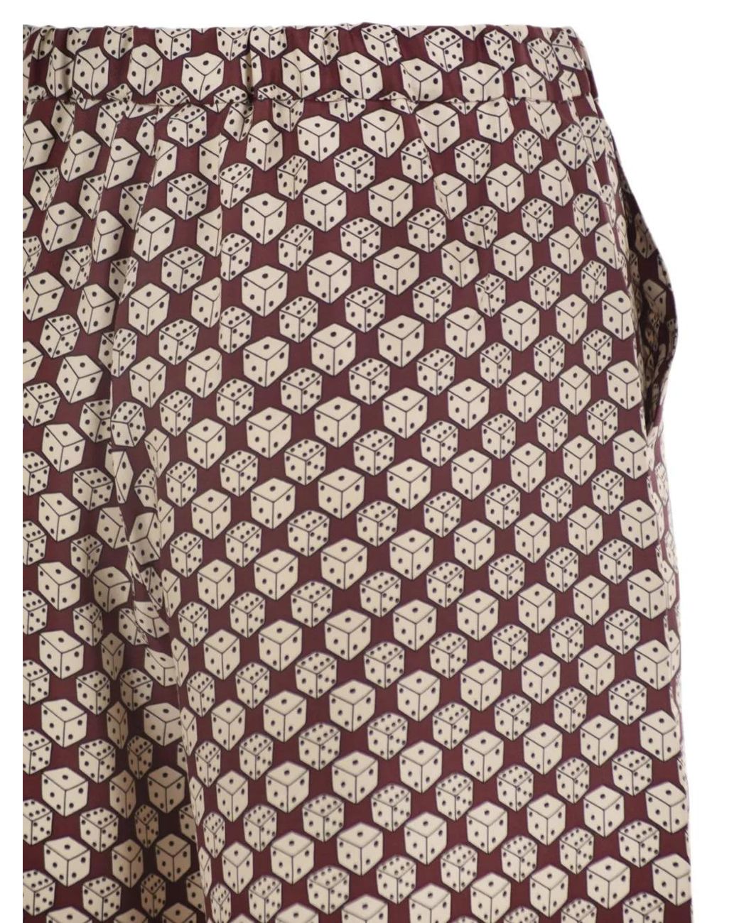 Max Mara Natural Pantalon À Imprimé Graphique En Soie