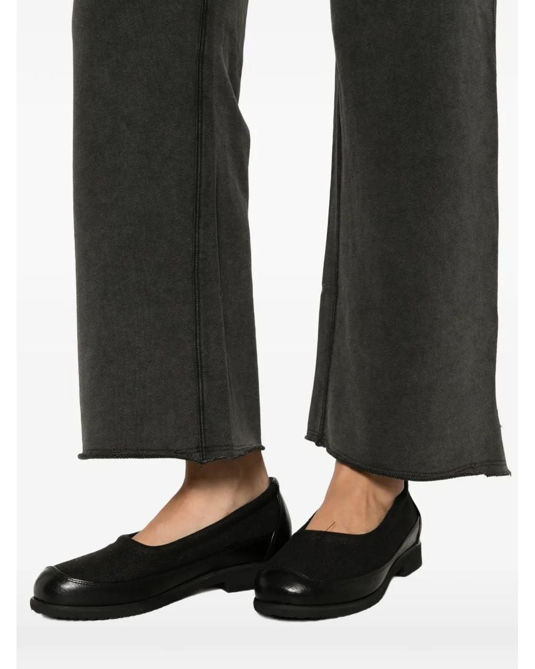 Bobi Black Cotton Cropped Track Pants