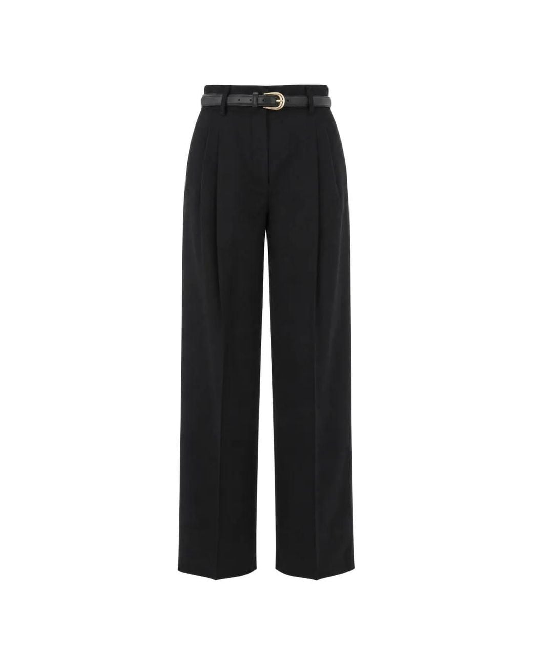 Max Mara Black Wool Wide-Leg Trousers