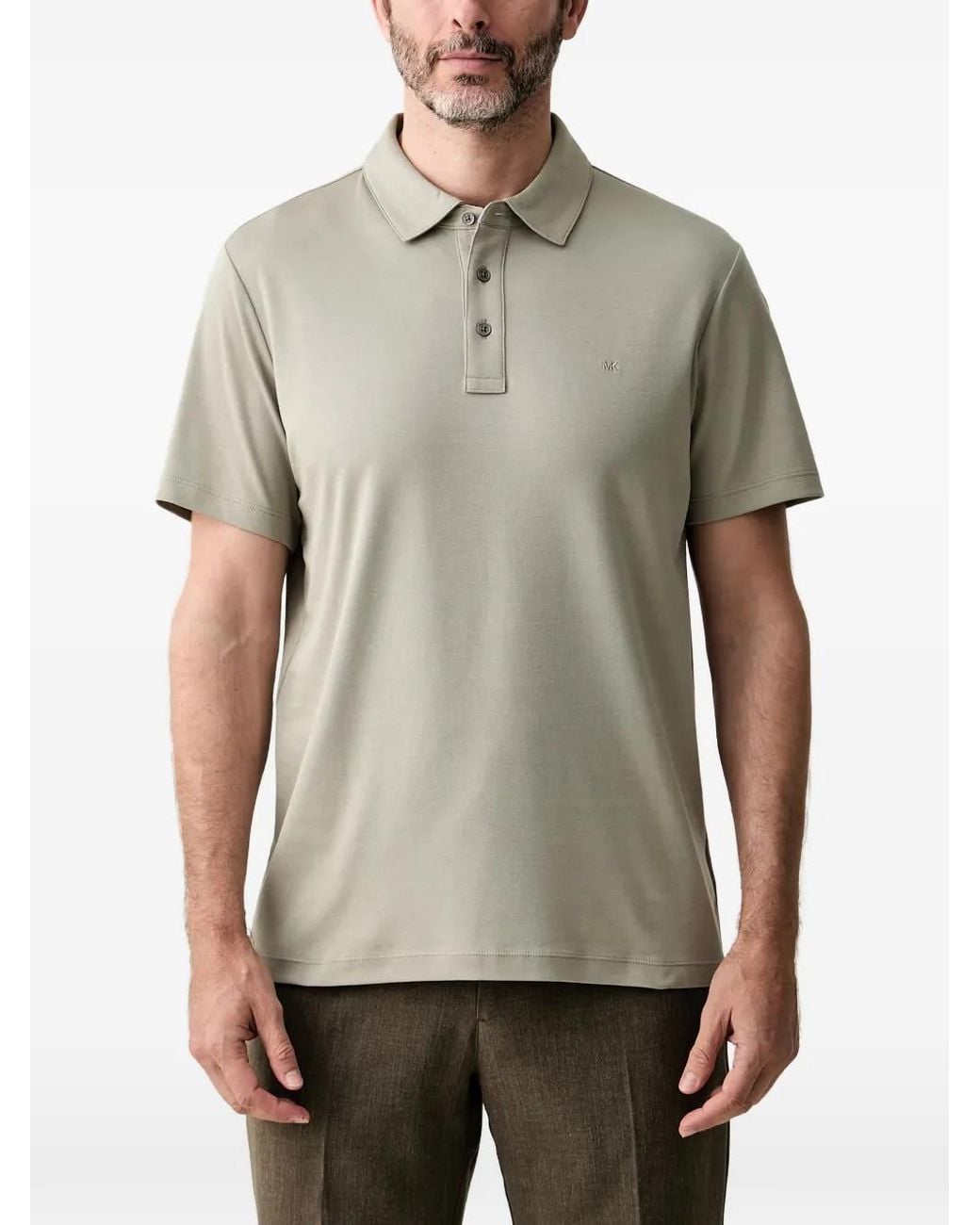 Michael Kors Green Embroidered-Logo Polo Shirt for men