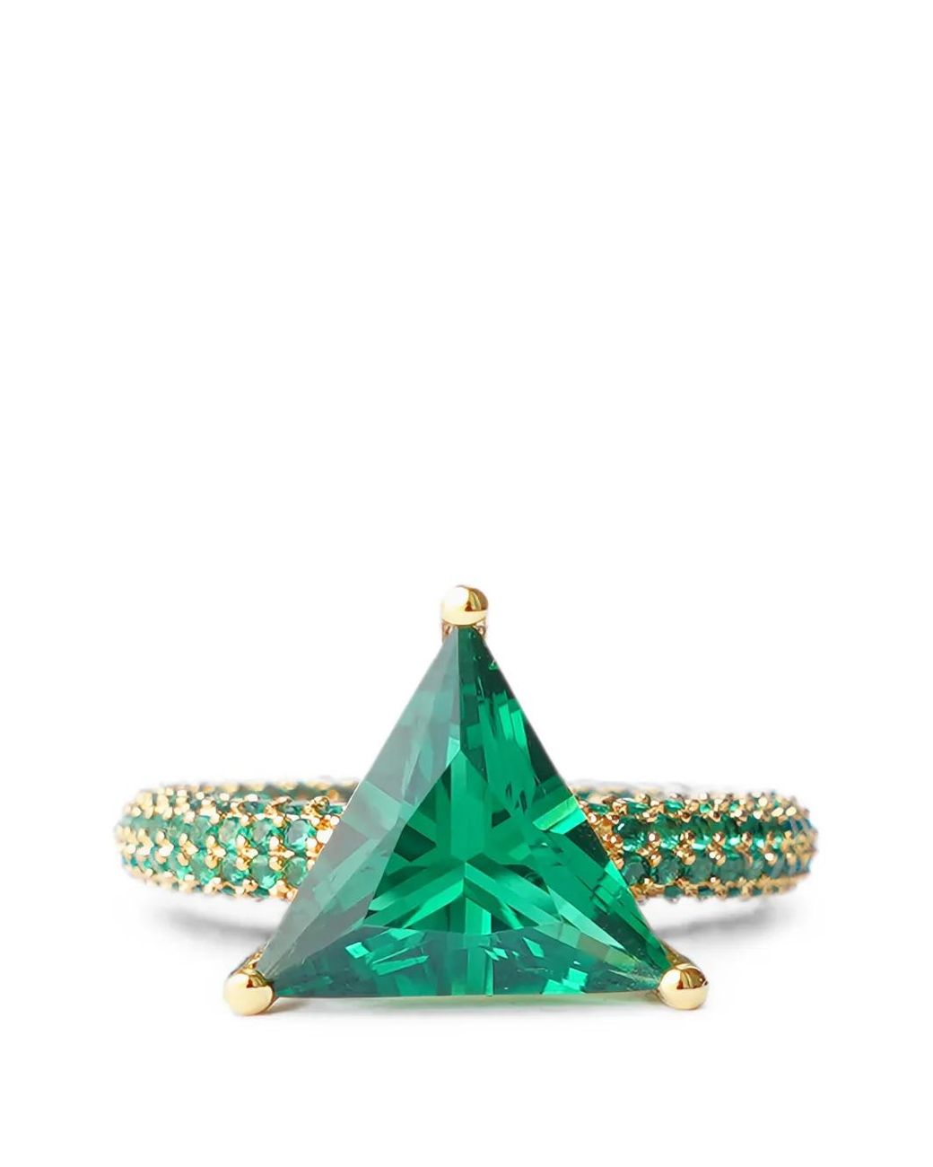 Izabel Display Green Mega Triangle Ring