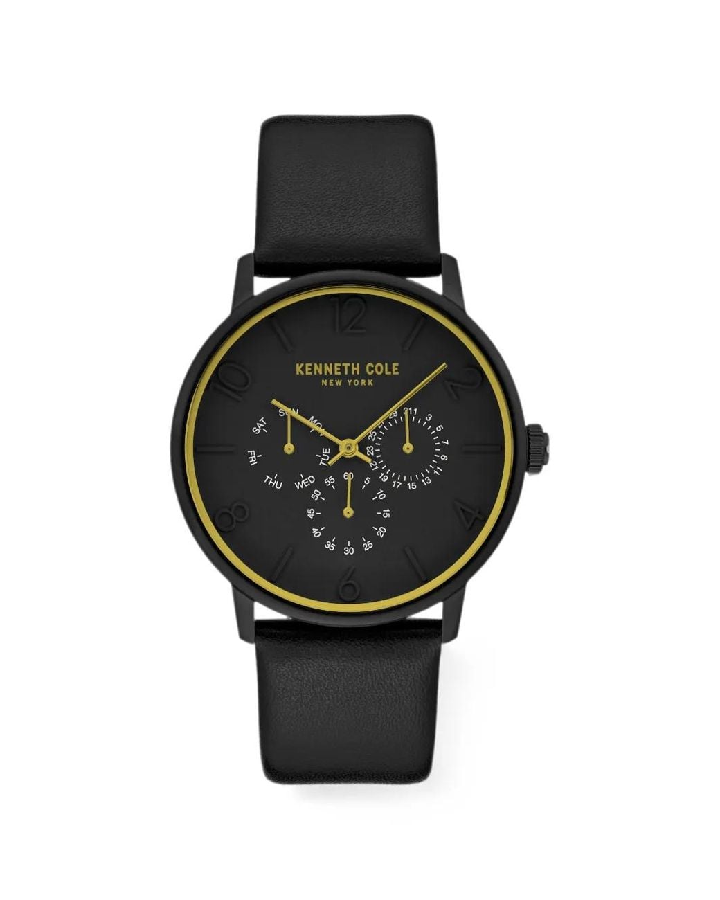 Kenneth Cole Black Montre New York Mm En Cuir for men